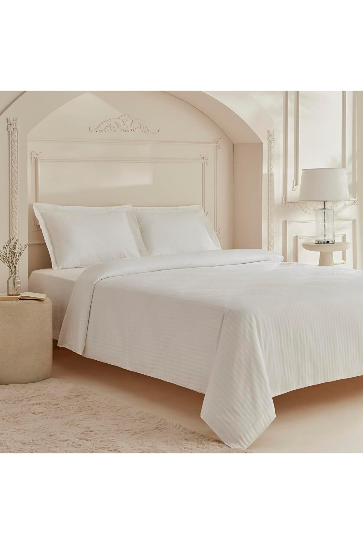 STOREMAX Minas Çift Kişilik Çizgili Nevresim Takımı Beyaz 1014773