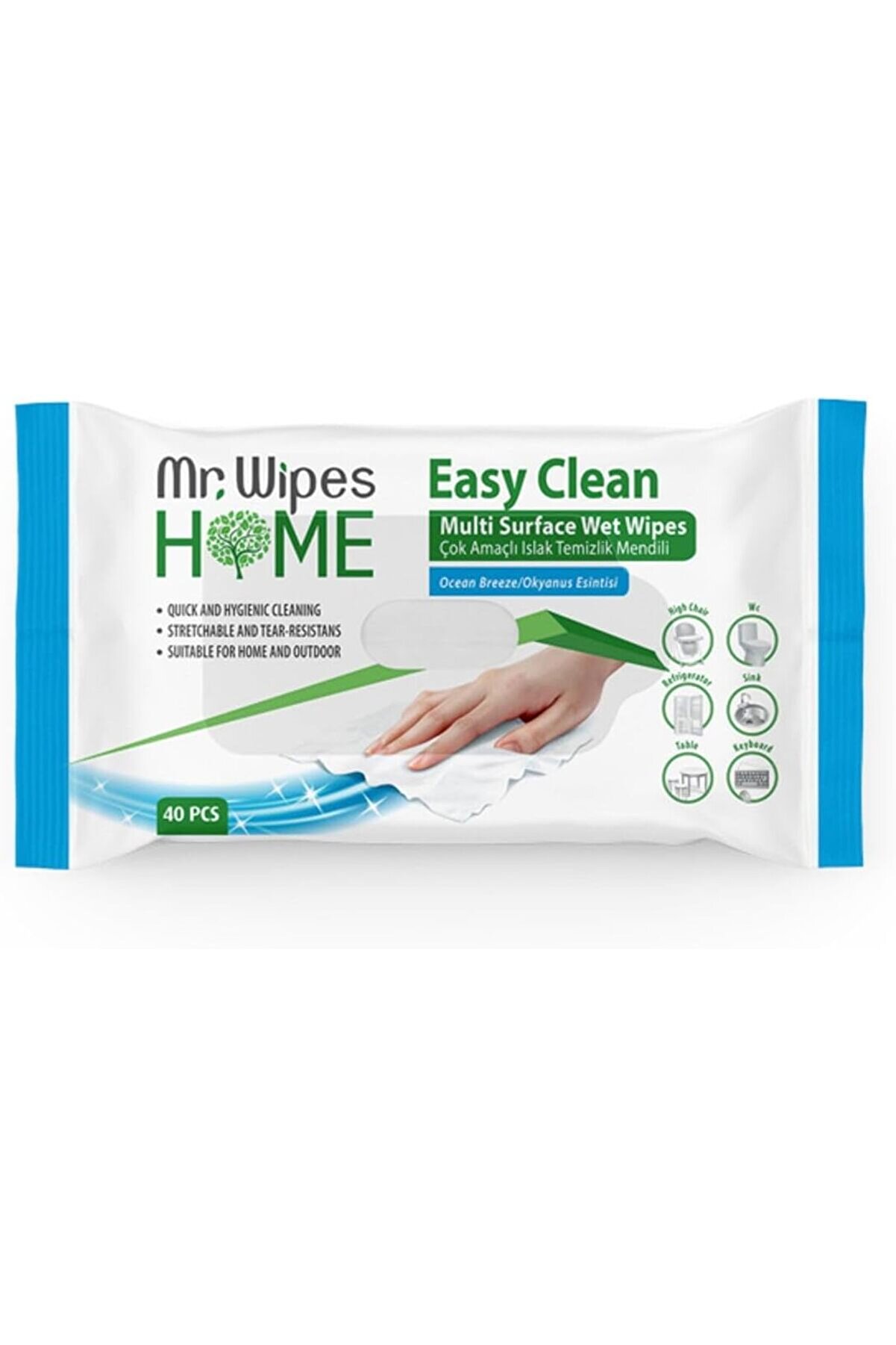 STOREMAX 2 Adet Mr Wıpes Clean Temizleme Mendili Okyanus Kokulu 40 Adet 1014773