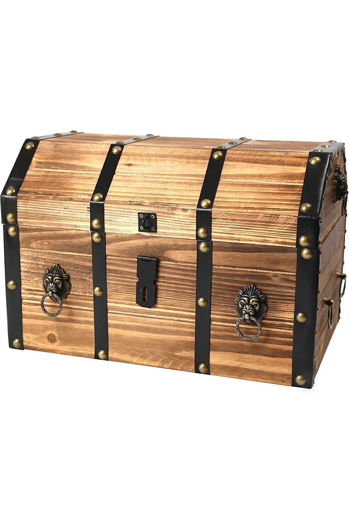 STOREMAX QI003319L Büyük Ahşap Dekoratif Aslan Yüzükler Kilitlenebilir Mandal ve Kilitli, 1014773