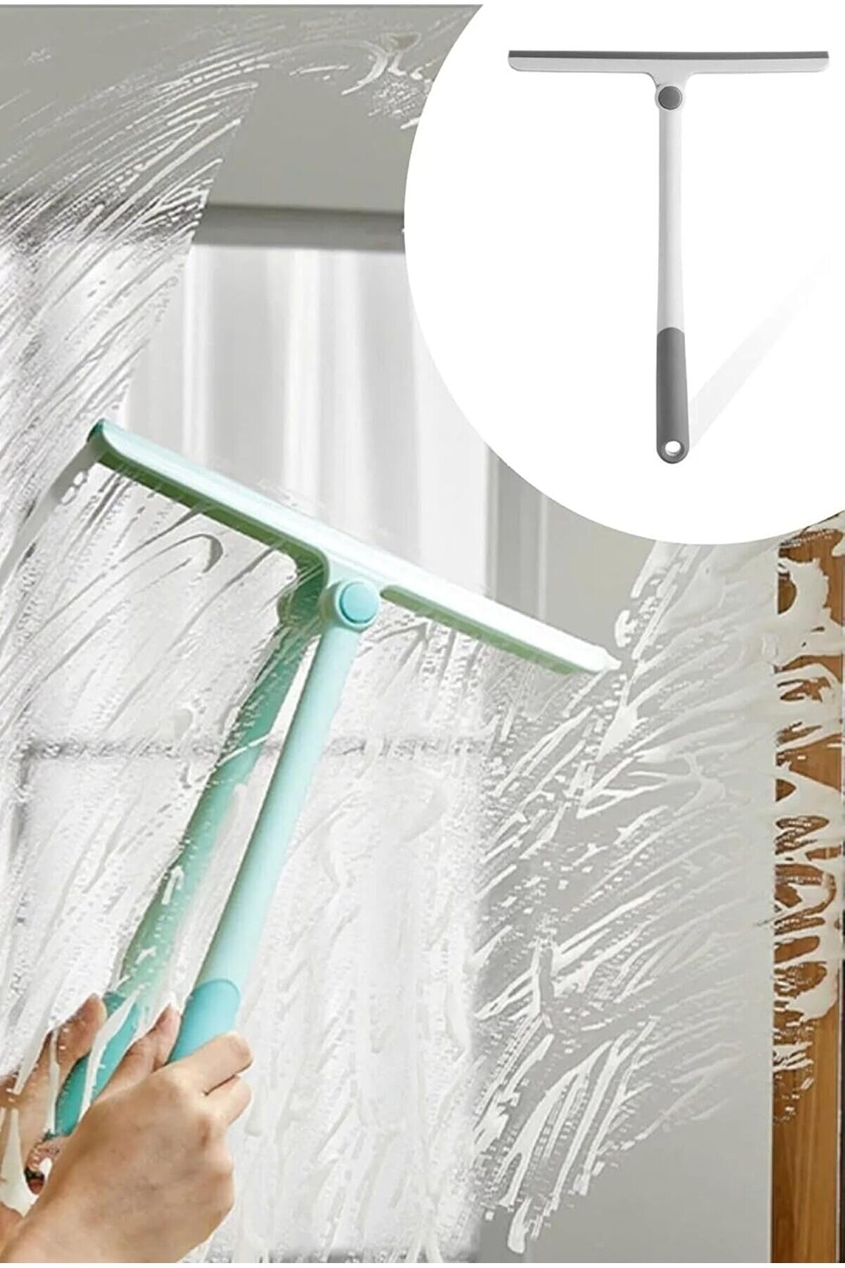 STOREMAX 360 Derece Oynar Başlıklı Silikon Çekçek, Cam Silme Aparatı: Etkili Temizlik için Esnek Tasarım 101