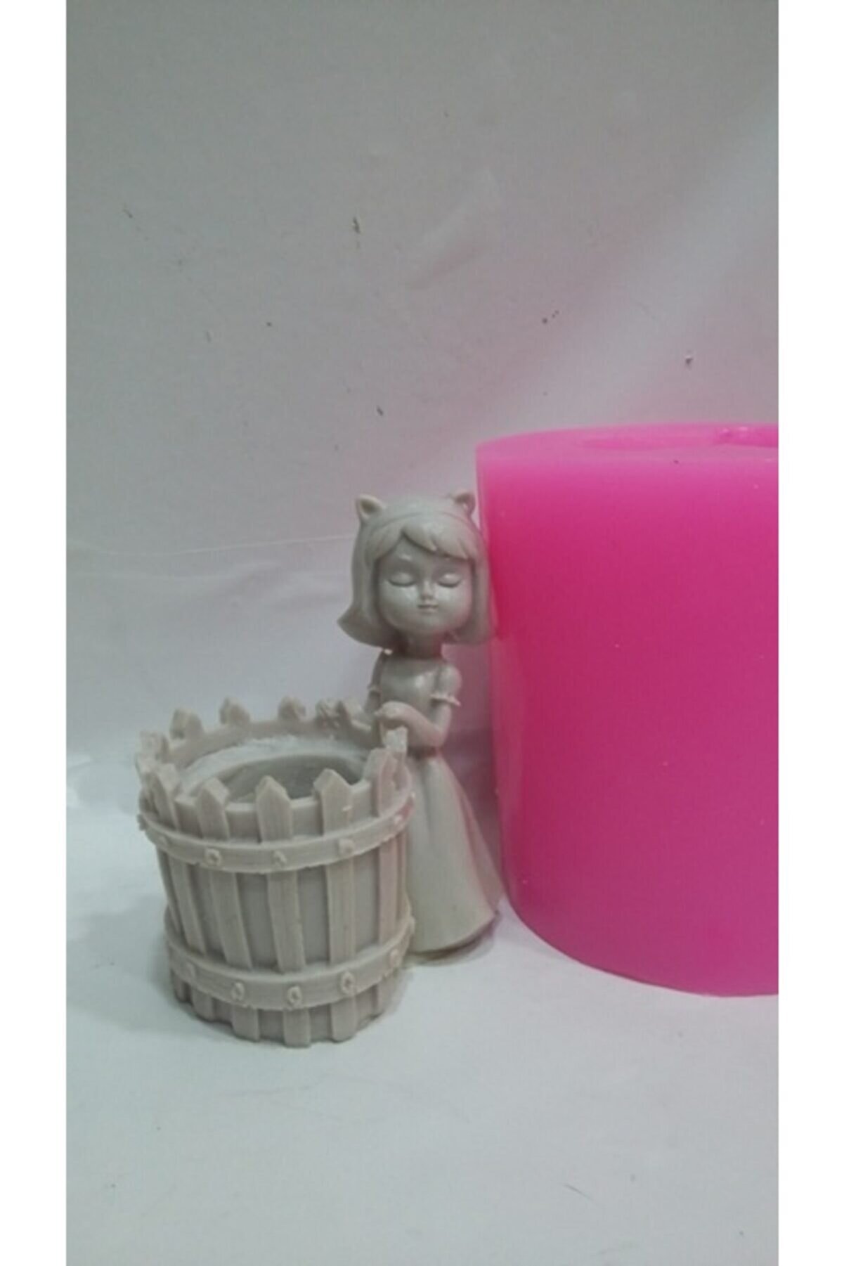 Kalıpcınızburada Sepetli̇ Kız Sculent Saksı