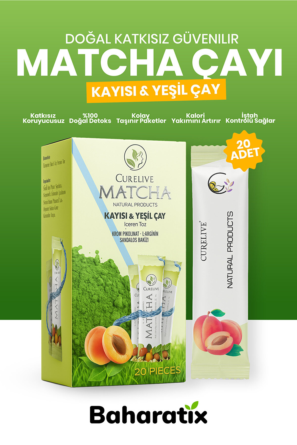 CURELIVE Kayısı Aromalı Detox Burner Form Macha