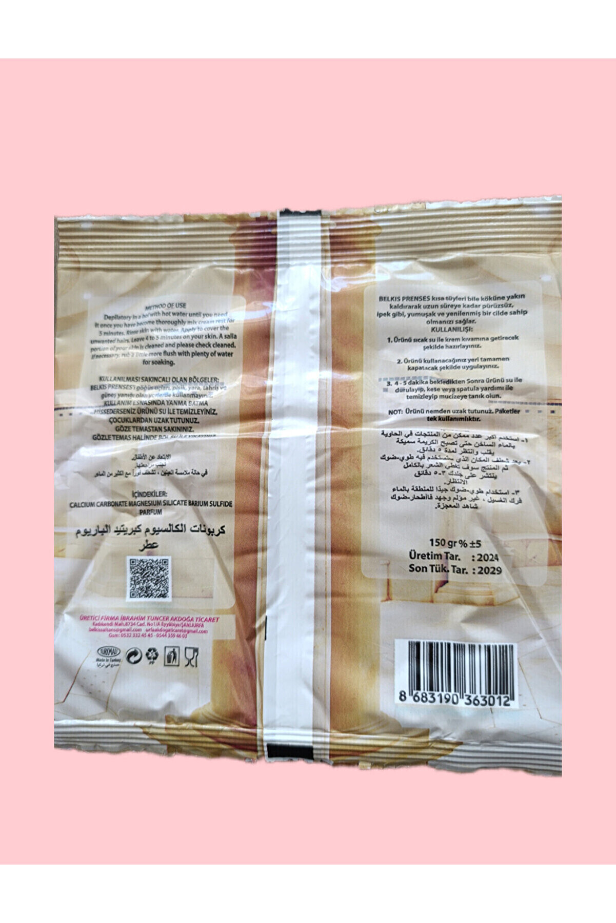 Prenses Gül Kokulu Tüy Dökücü Toz - Hamam Otu 150Gr X 10 Paket Kötü Koku Içermez