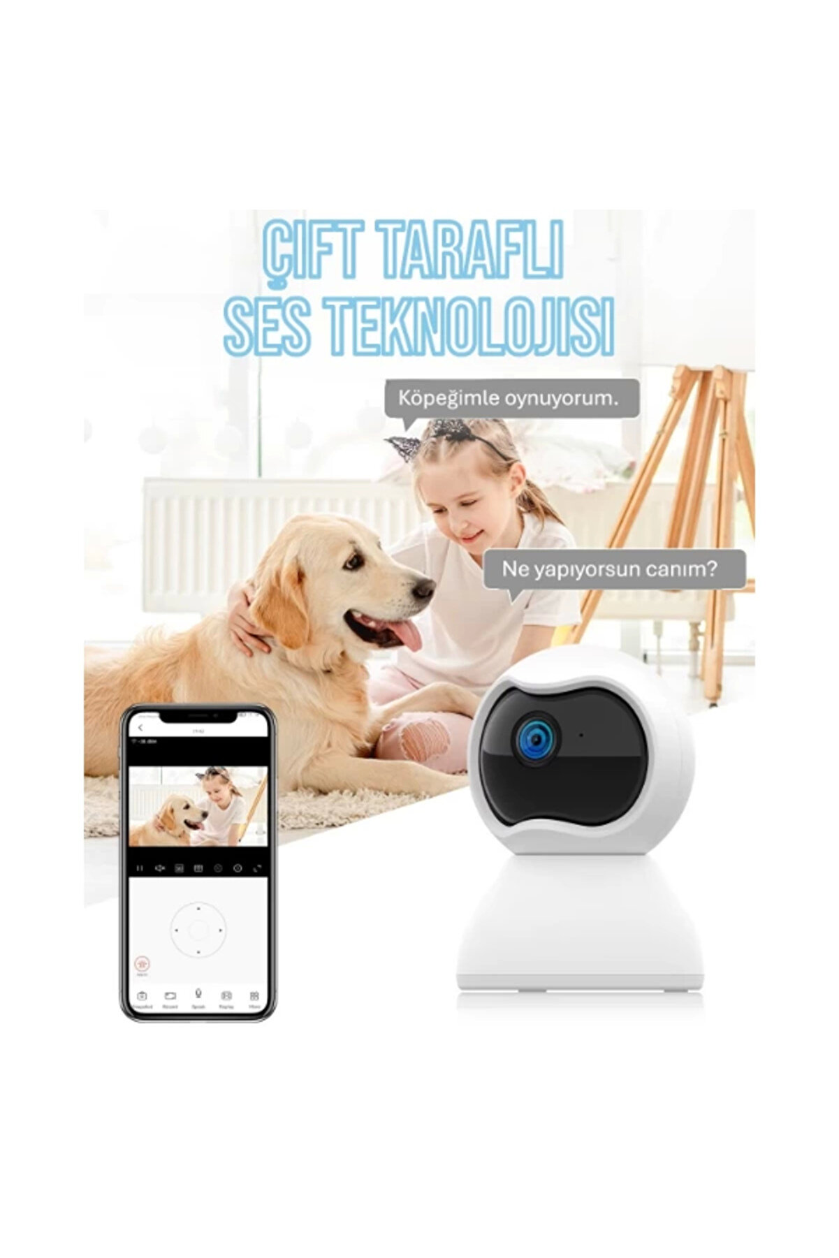 Çi̇ft Taraflı Ses Özelli̇kli̇ Wi̇-Fi̇ Kamera