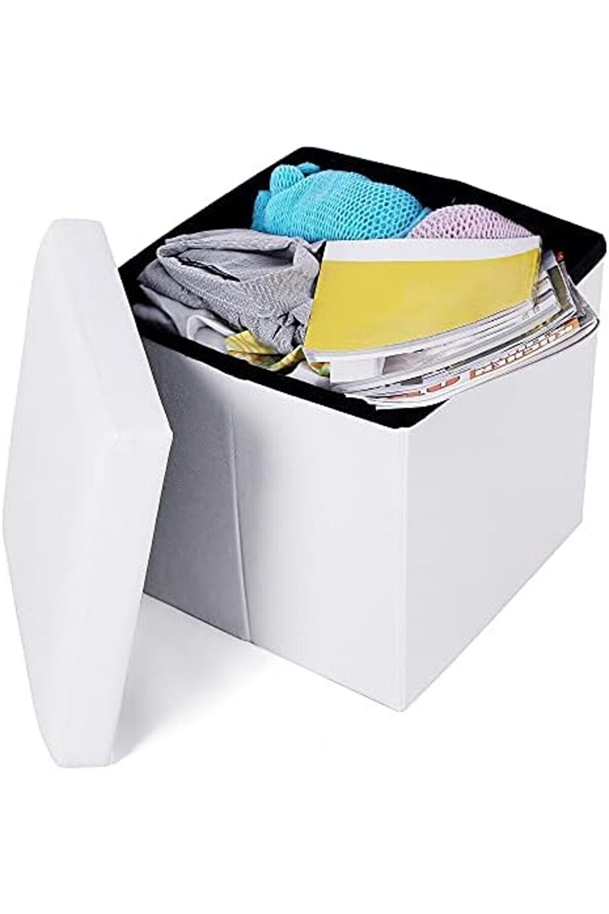 Ynsshopi̇ng Depolama Alanlı Tabure, 300 Kg A Kadar Dayanıklı, Beyaz, 38 X 38 X 38 Cm, Lsf103 Newtrren