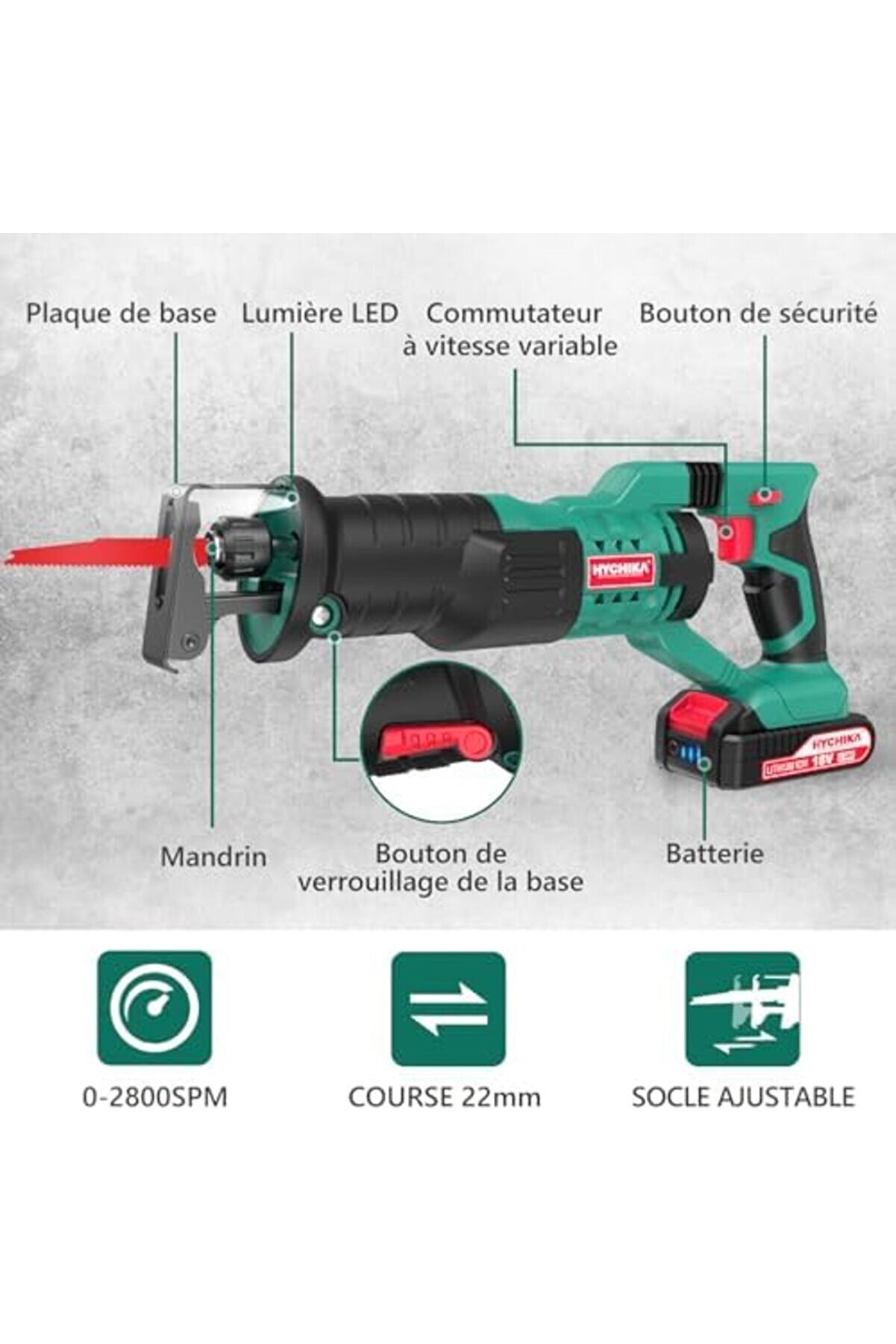 Ynsshopi̇ng For Lıfe Akülü Saber Testere, 18V Pi̇l Pi̇stonlu Testere, Akülü Elektri̇kli̇ Testere, Ayarlan