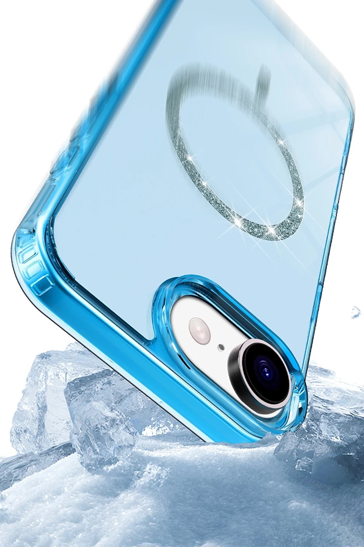 Fırsatkoli̇k Apple İphone 16E Li̇ve Di̇amond Magsafe Kapak - Mavi̇-(5796)