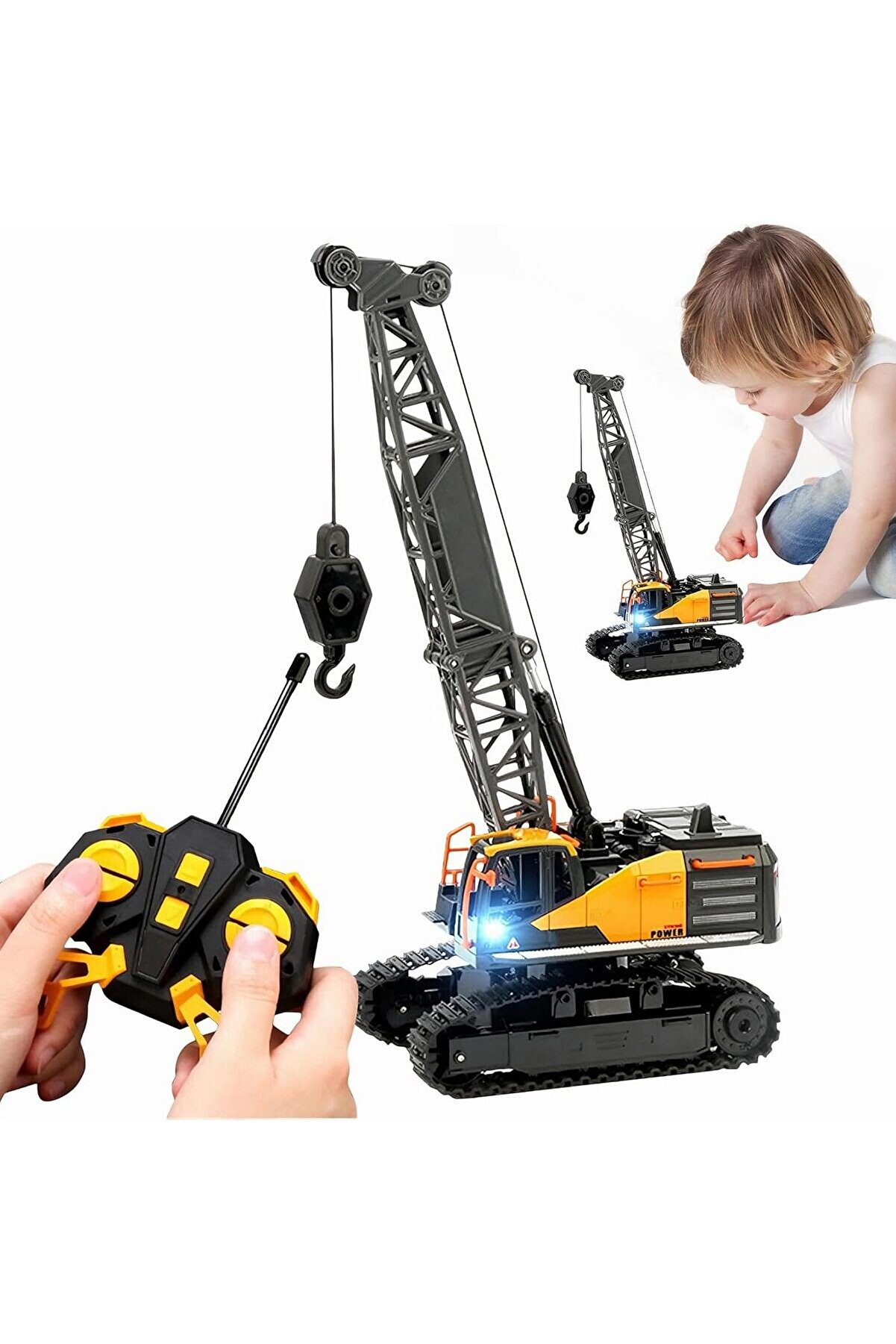 Modashi̇ne Uzaktan Kumandalı Şarjlı Led Işıklı Rc İş Maki̇nesi̇ Paletli̇ Vi̇n&ccedil; Modascope 1014773