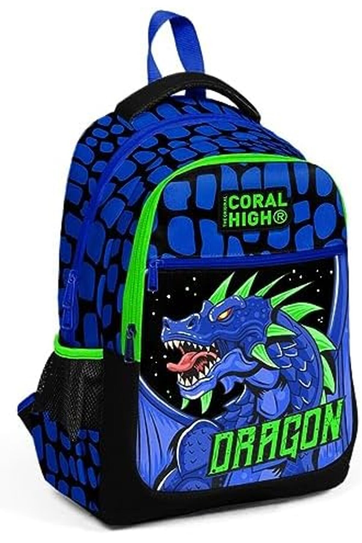 Modashi̇ne Üç Gözlü Erkek Çocuk İlk Ve Orta Okul Çantası - Laci̇vert Yeşi̇l Dragon Modascope 1014773