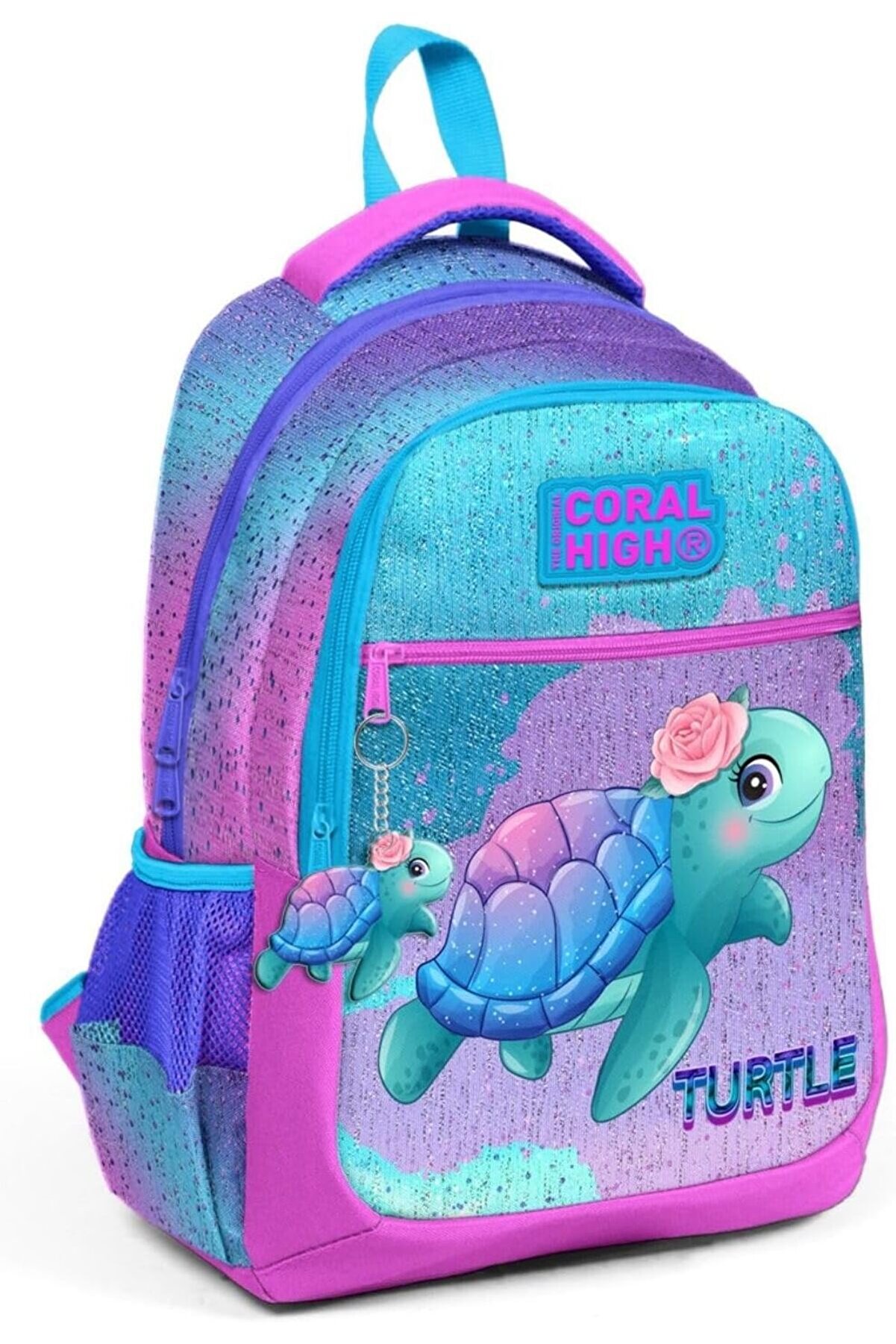 Modashi̇ne Kız &Ccedil;ocuk İlkokul Ve Ortaokul Sırt &Ccedil;antası - Mavi̇ Pembe Kaplumbağa Modascope 1014773