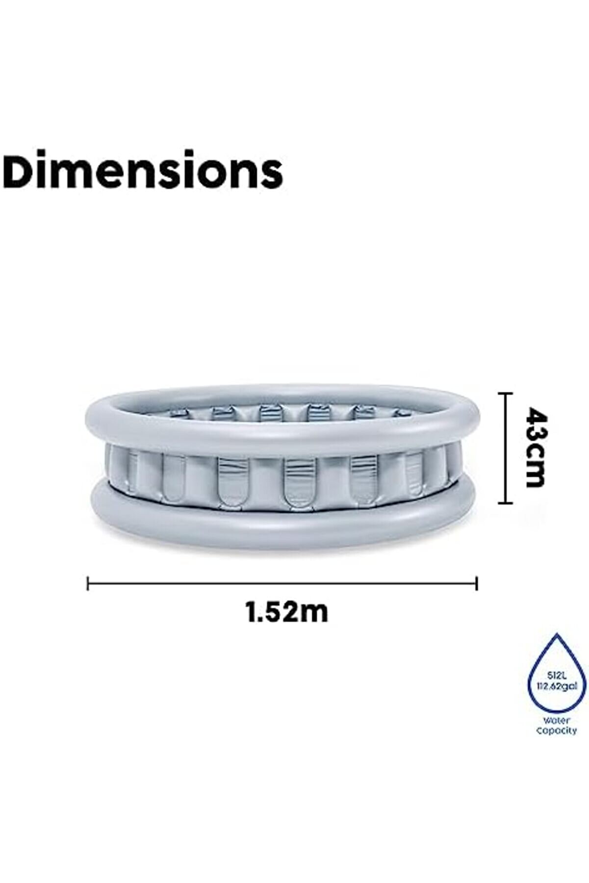 Modashi̇ne B&uuml;y&uuml;k Metali̇k Uzay Gemi̇si̇ Şi̇şi̇ri̇lebi̇li̇r Havuzu (152X43 Cm) 51080 Modascope 1014773