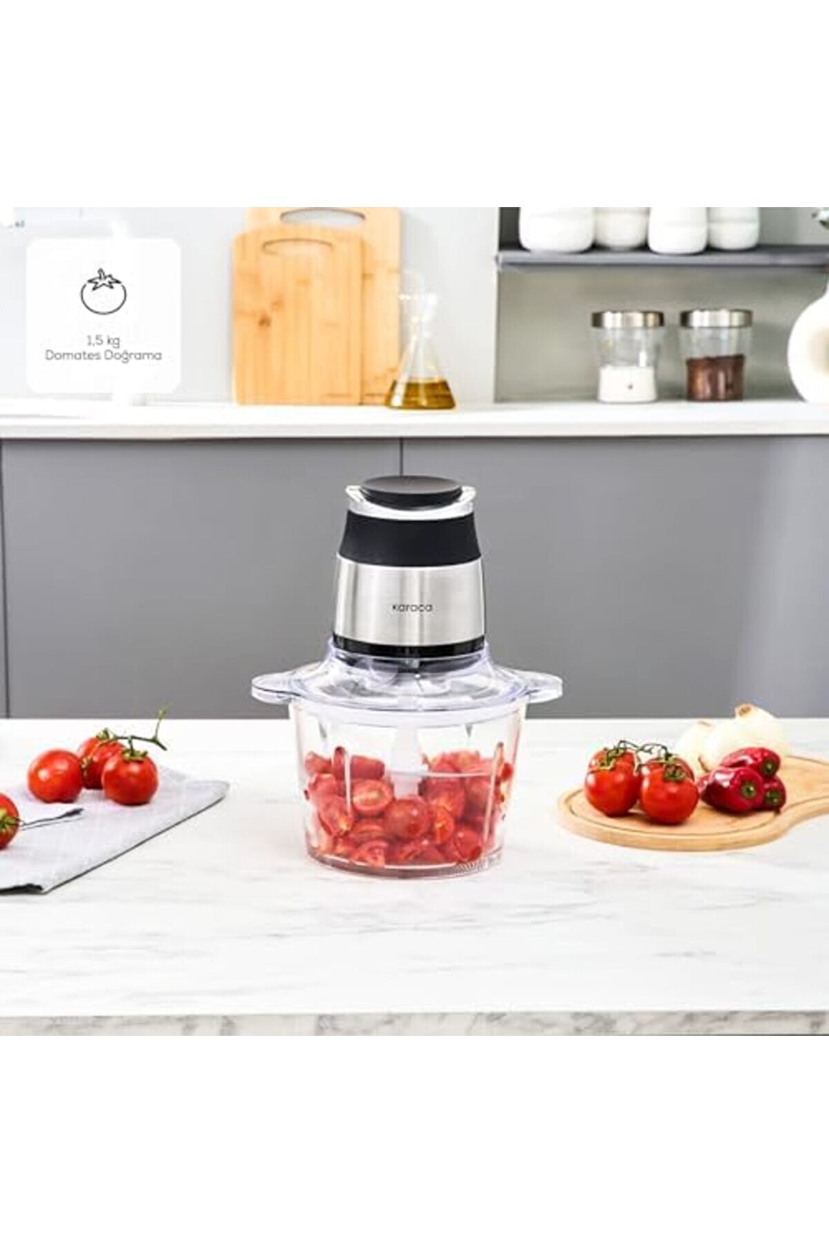 Shopverse 3L Ultra Geni̇ş Cam Hazneli̇ Inox Doğrayıcı Trendfli̇ck 1014773