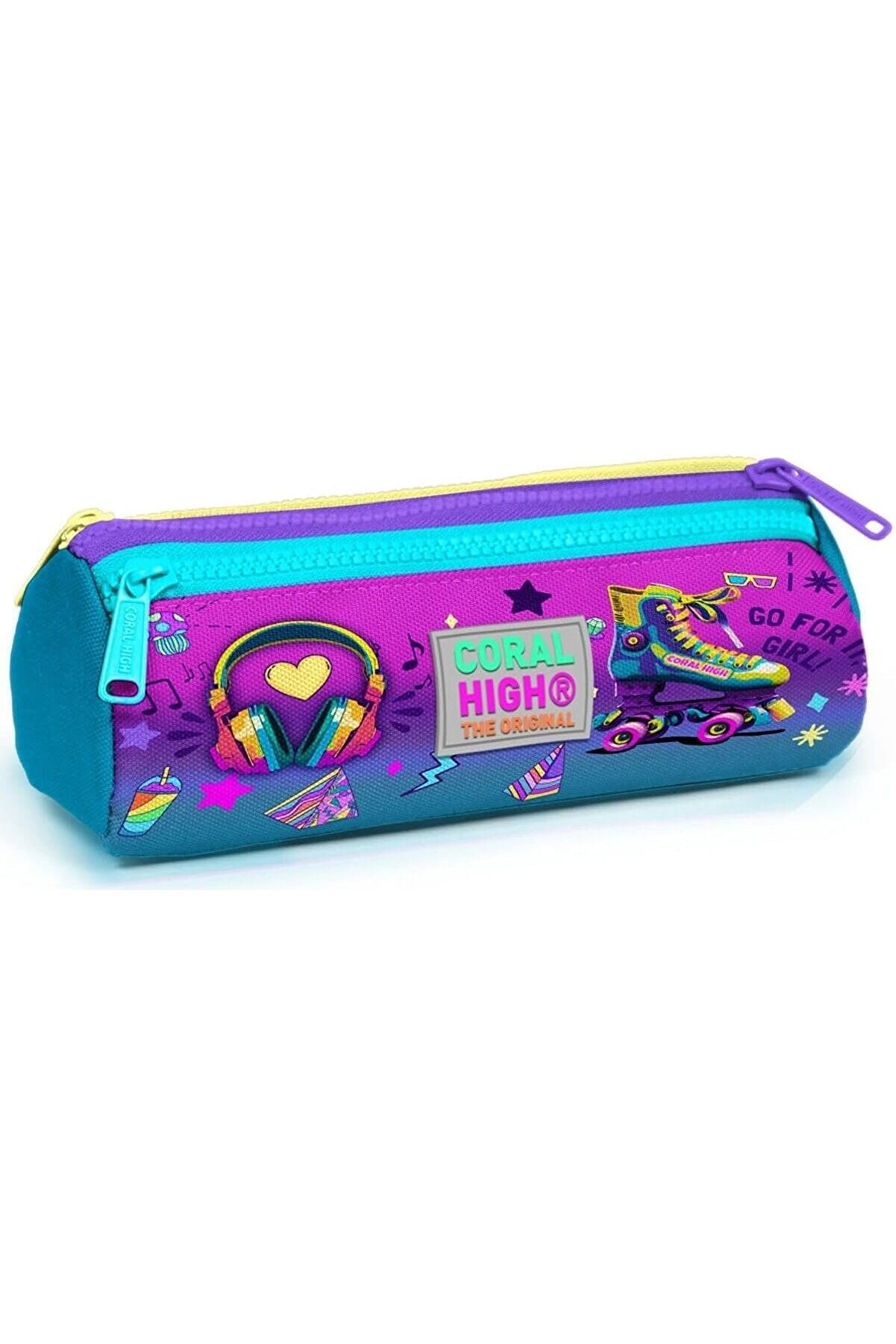 STOREMAX modashine Pembe Turkuaz Kulaklık Paten Üç Bölmeli Çantası - Kız Çocuk modascope 1014773