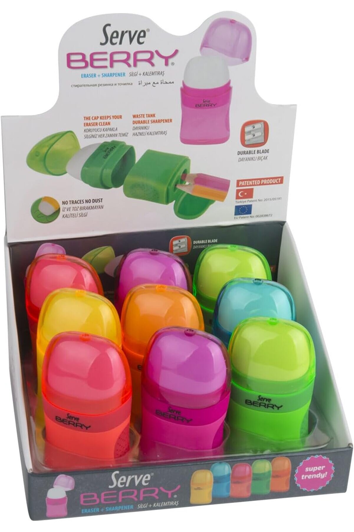 STOREMAX modashine Berry Silgili Kalemtiras Karisik Renk 9lu modascope 1014773