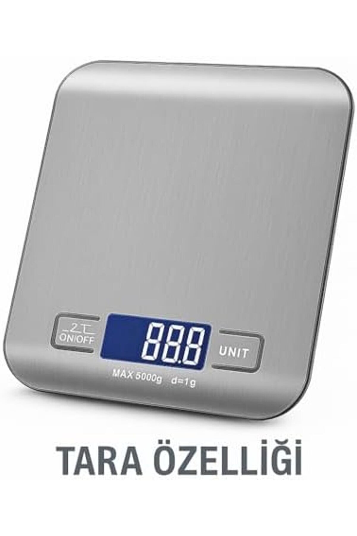 Mutfak Terazi̇si̇ – 5000 G / 1 G Hassasi̇yetli̇ Paslanmaz Çeli̇k Tartı, Lcd Ekranlı, Akıllı Otom