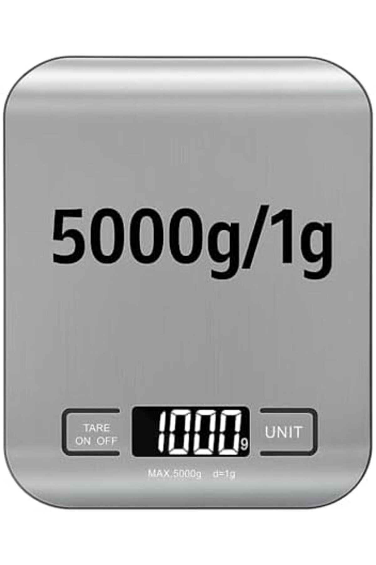 Mutfak Terazi̇si̇ – 5000 G / 1 G Hassasi̇yetli̇ Paslanmaz Çeli̇k Tartı, Lcd Ekranlı, Akıllı Otom