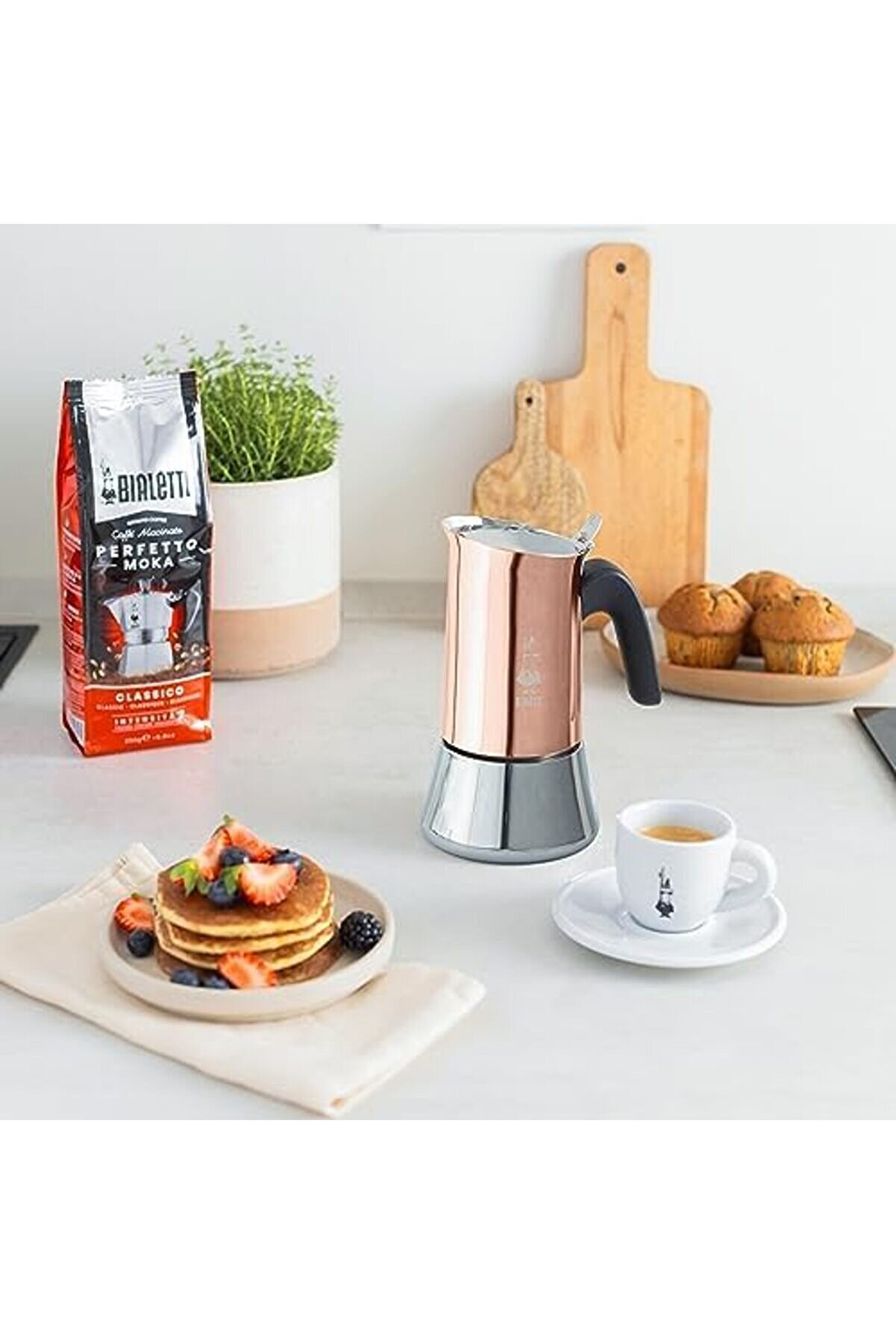 Mrtshoppng - Venus 4 Cups Ocak Üstü Espresso Pi̇şi̇ri̇ci̇ - 170Ml -, Gümüş Renk - Paslanmaz Çeli̇k Gövde