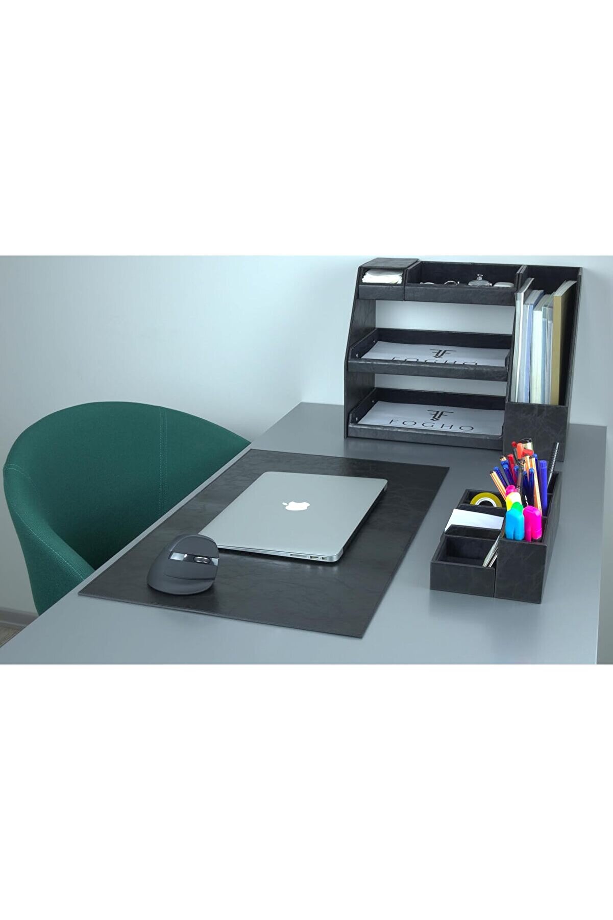 STOREMAX 10 Parça Deri Sümen Takımı - Ofis Masaüstü Organizer Set - Ofis Masa Düzenleyici, Magazinlik, Evrak