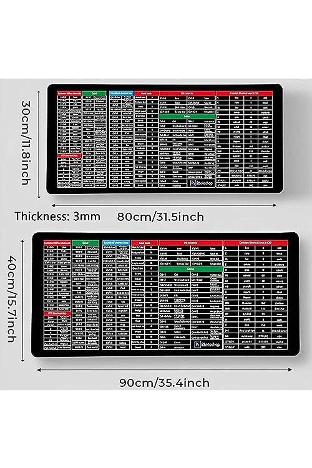 Svngsphereshop Qui̇ck Key Süper Büyük Kaymaz Klavye Pedi̇ - Ofi̇s Yazılımı Kısayolları Desenli̇, Kaymaz