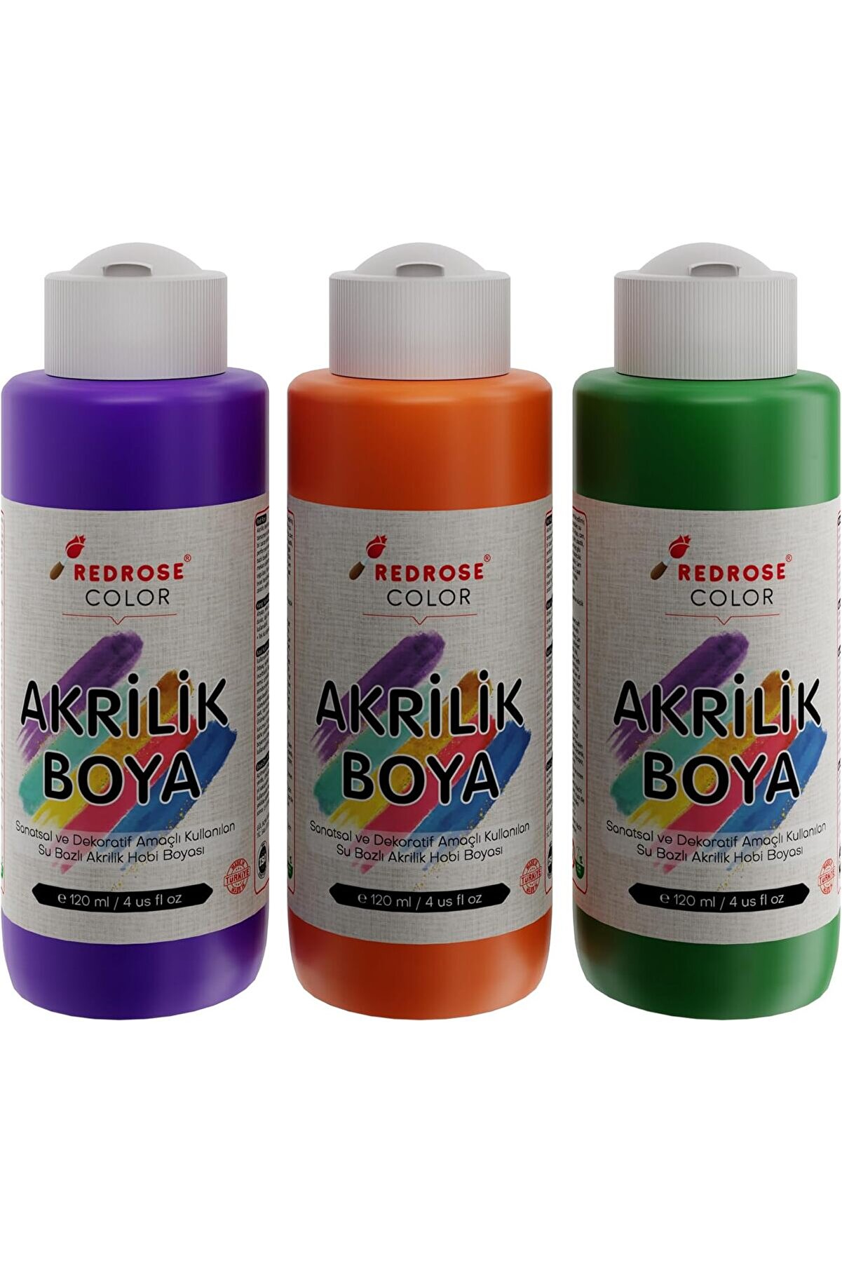 STOREMAX modashine Rose Yeşil, Mor, Turuncu Akrilik 3'l&uuml; Set 3x120 ml modascope 1014773