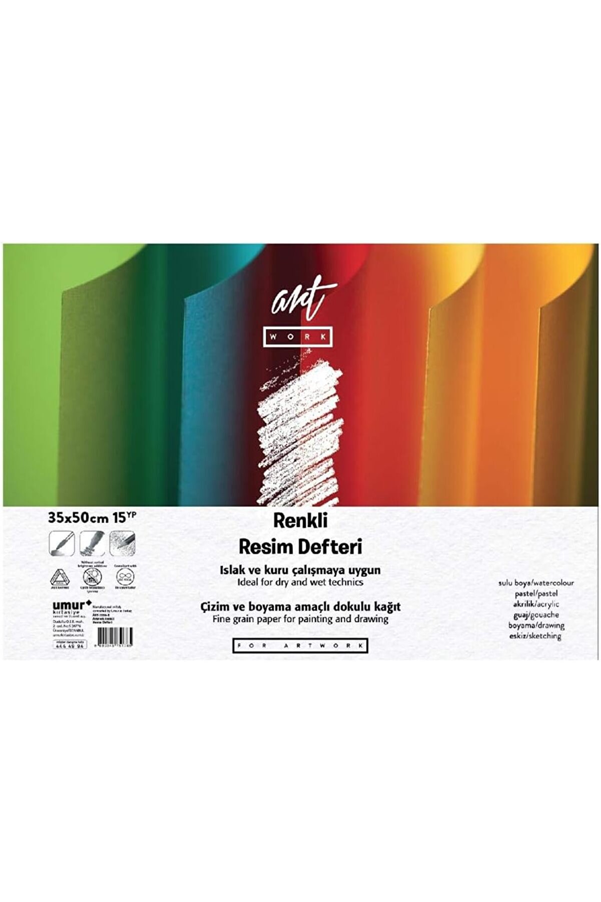 STOREMAX modashine Renkli Resim Defteri 160 gr / 180 gr, 35 x 50, 12/3 Yaprak modascope 1014773