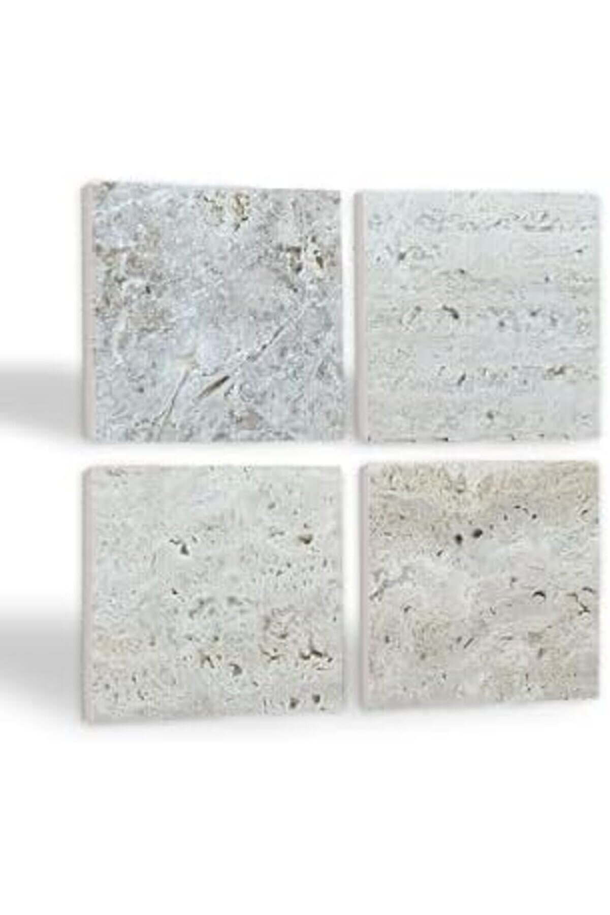 Taş Altlığı Seti̇ - 4 Parça - Dekorati̇f, Mutfak Aksesuarı, 10X10 Cm, Kaydırmaz Tabanlı, Şı