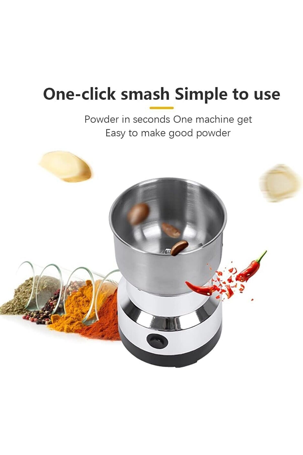 Modashi̇ne 200 Watt Çeli̇k Bıçaklı Kahve Ve Öğütme Maki̇nesi̇ – Kompakt Öğütücü, Bebek Maması Hazırlığın