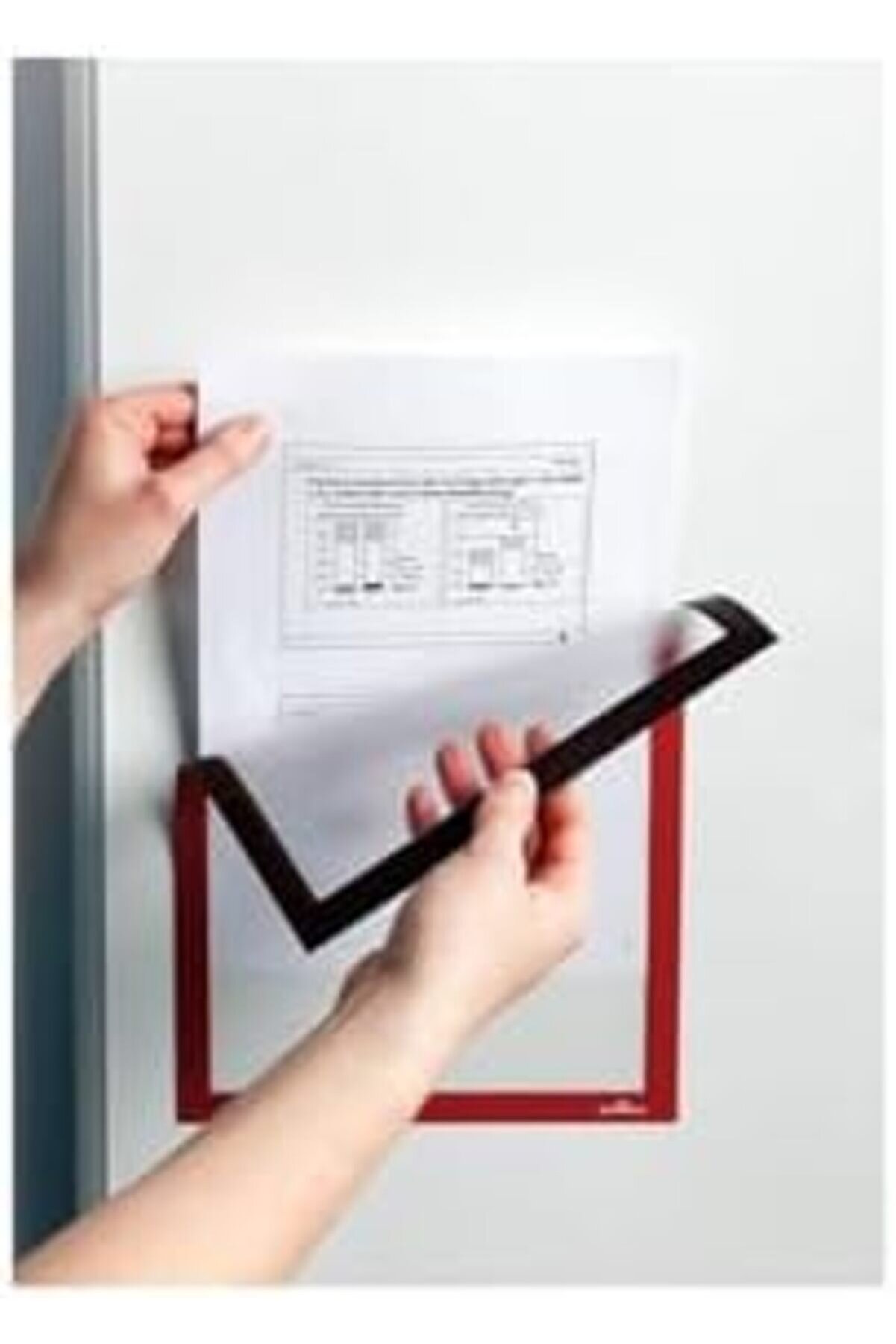 5 Adet Mıknatıslı Şömi̇z Manyeti̇k Evrak Tutucu Şeffaf Magnet Şömi̇z Dosya 21X30Cm A4 - Kırmızı Kenarlı