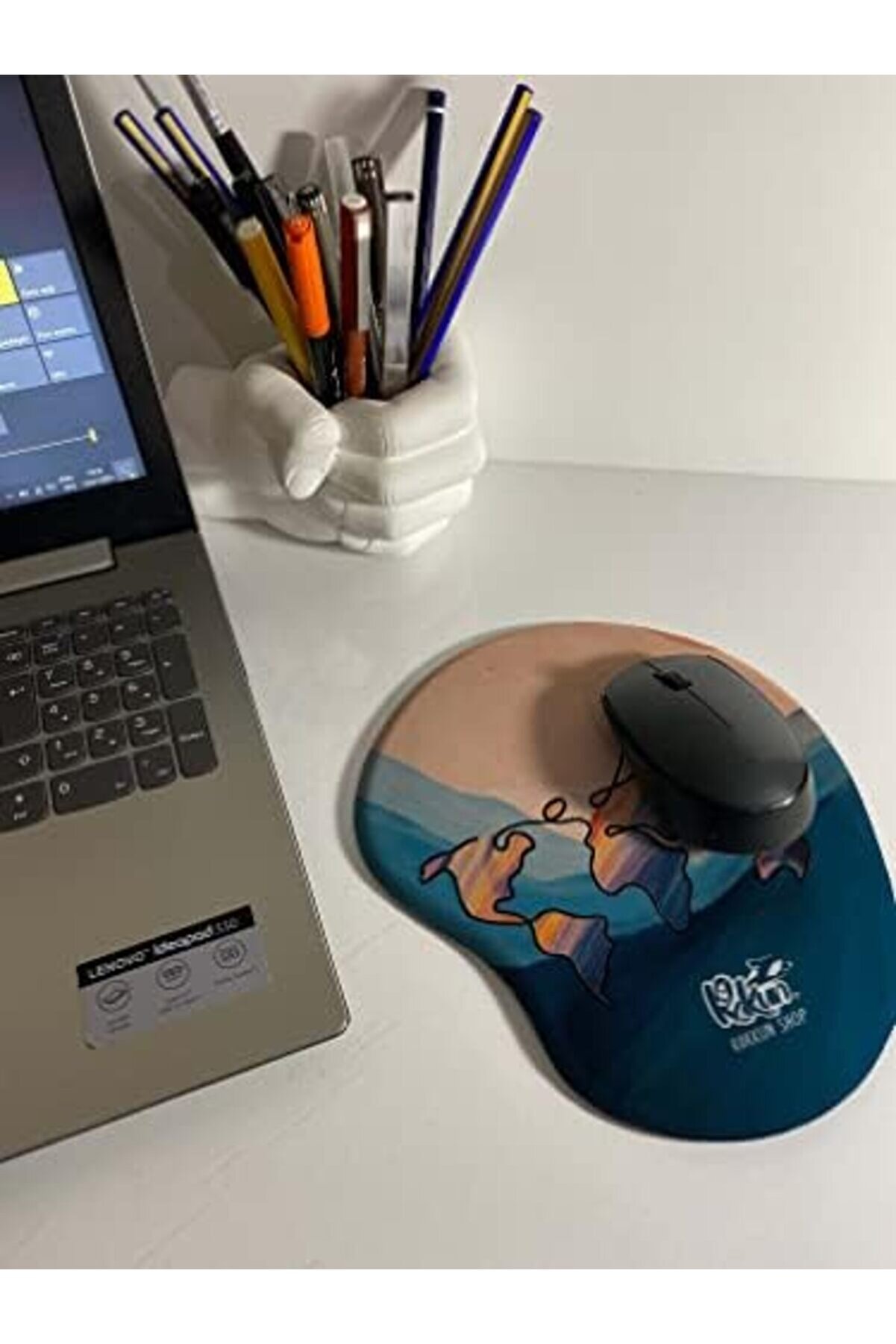 Modashi̇ne - Dünya Hari̇tası Baskılı Bi̇lek Destekli̇ Mouse Pad Modascope 1014773