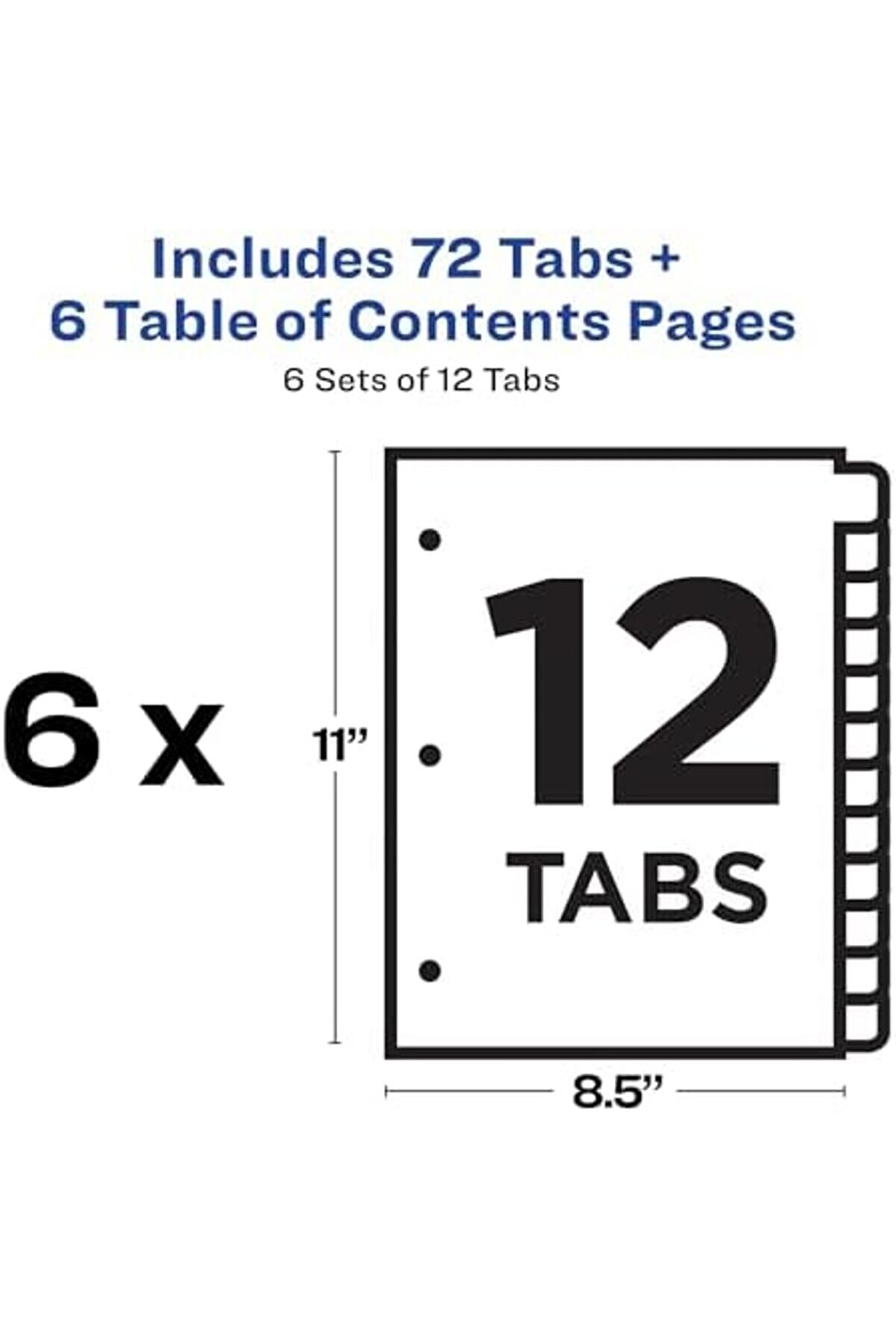 Hazır Di̇zi̇n 12-Tab Bağlayıcı B&ouml;l&uuml;c&uuml;ler, &Ouml;zelleşti̇ri̇lebi̇li̇r İ&ccedil;i̇ndeki̇ler, &Ccedil;ok Renkli̇ Sekmeler, 6 Takım
