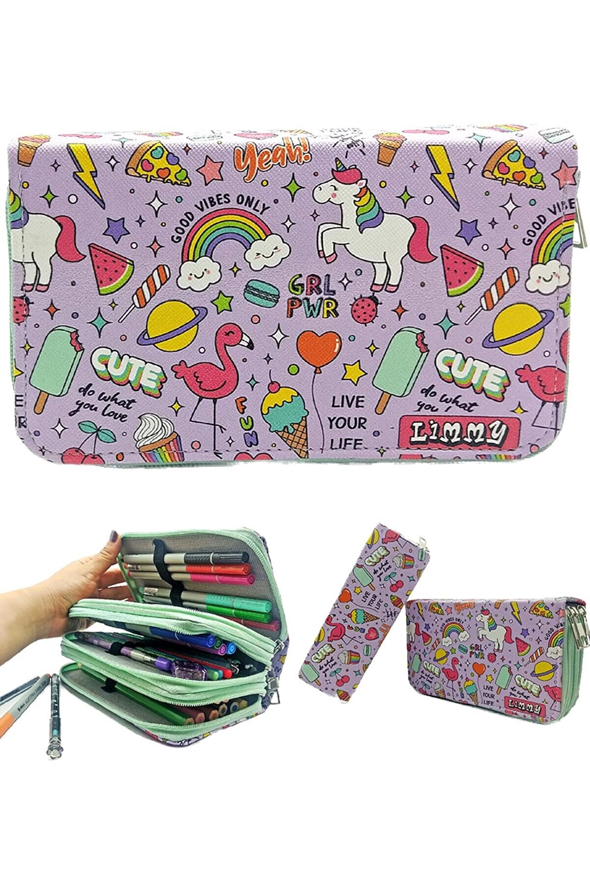 STOREMAX modashine Kutusu - Organizer Vegan Deri Üç Bölmeli - Yeşil modascope 1014773