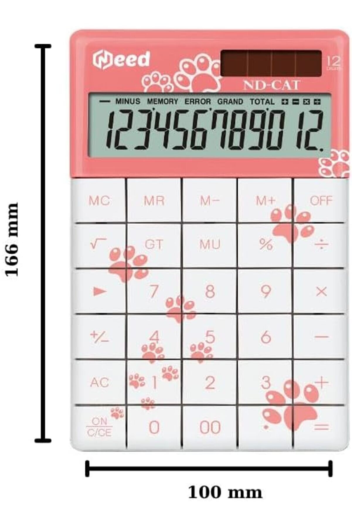 Modashi̇ne Nd-Cat Pembe Kedi̇ Pati̇ Desenli̇ Hesap Maki̇nesi̇ Modascope 1014773