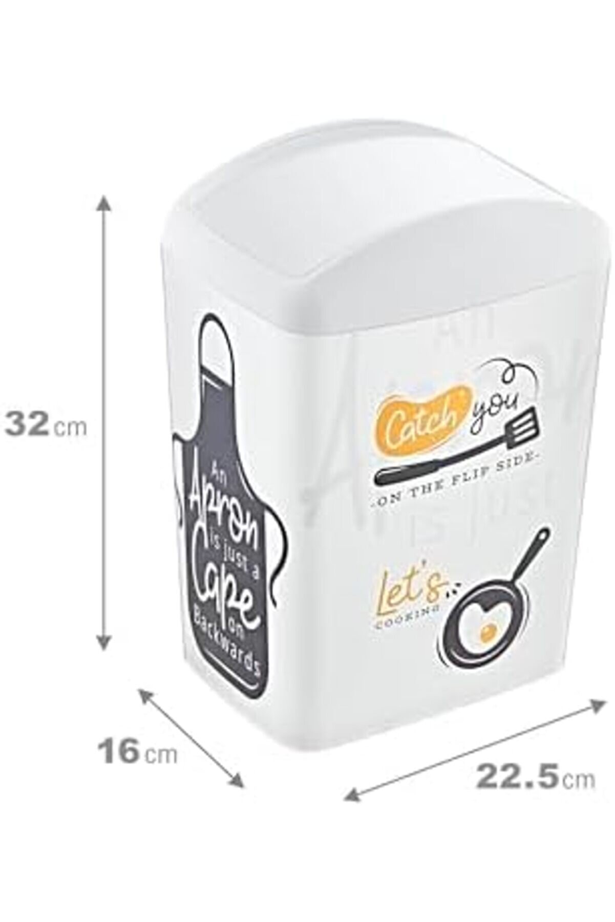 Soft Resi̇mli̇ Çöp Kutusu Döner Kapak 10 Lt Catch You 542093