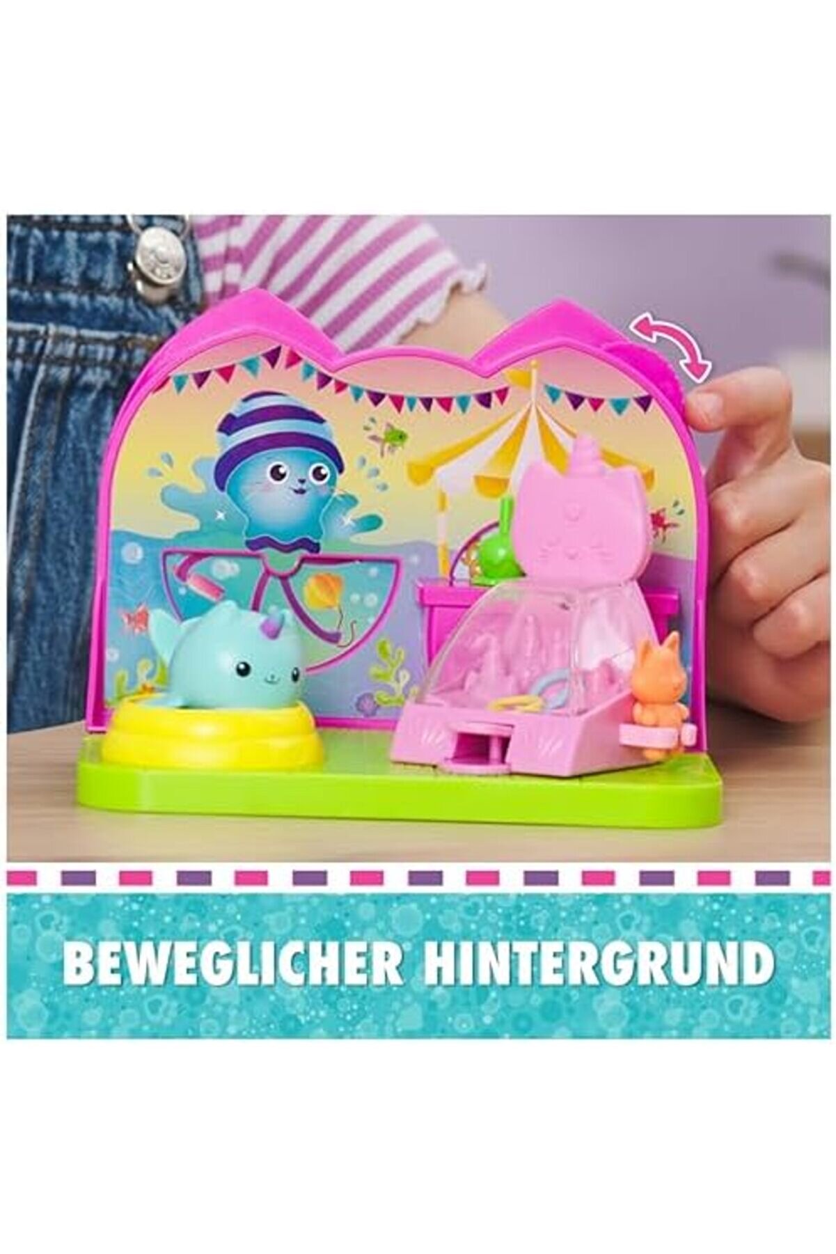 Dollhouse Room Oyun Seti̇, Yavru Deni̇z Gergedanı, Mobi̇lya Parçaları Ve Aksesuarlar İle Parti̇ Odası, 3