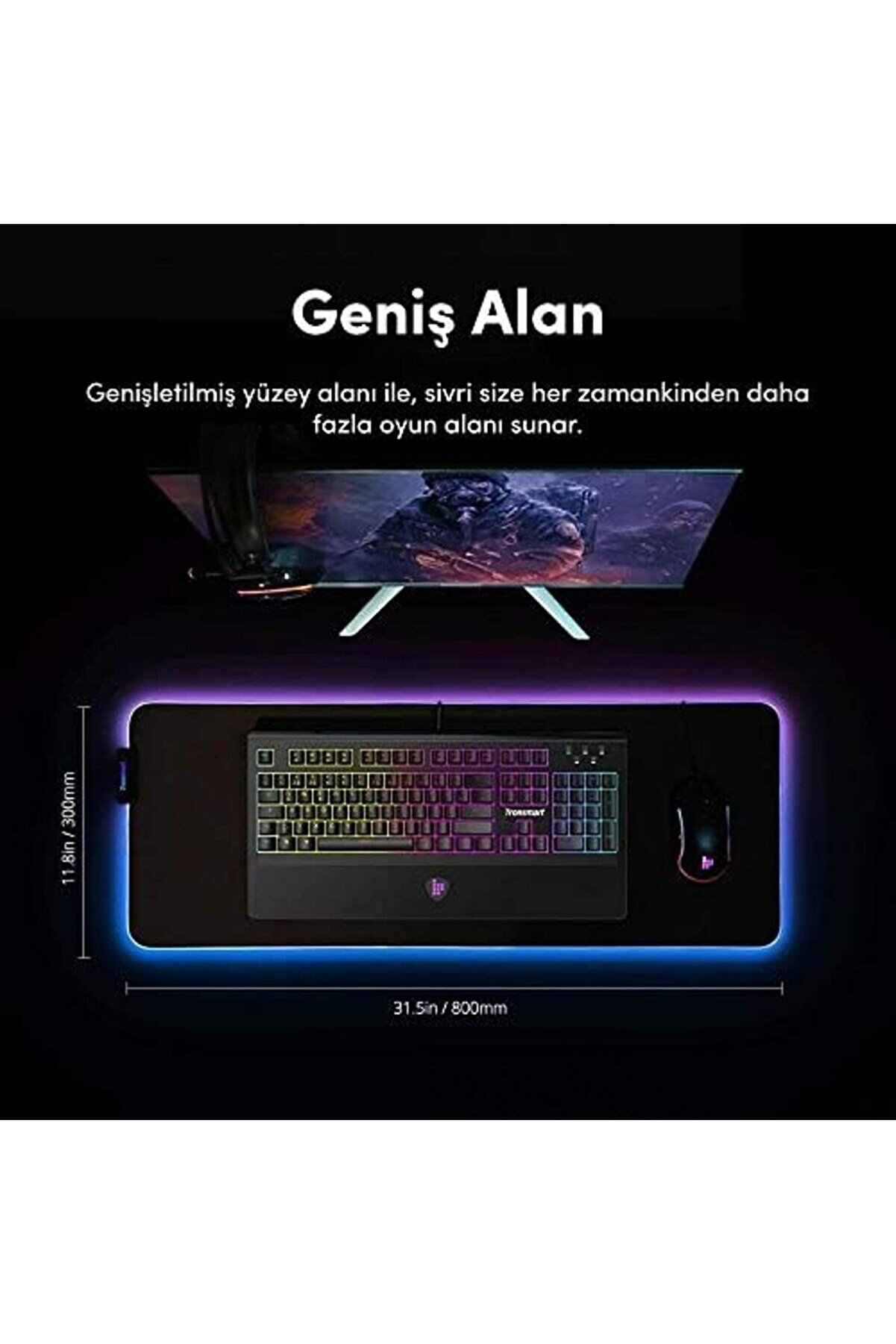 Spi̇re 80X30Cm Rgb Gami̇ng Oyuncu Mousepad 1175713