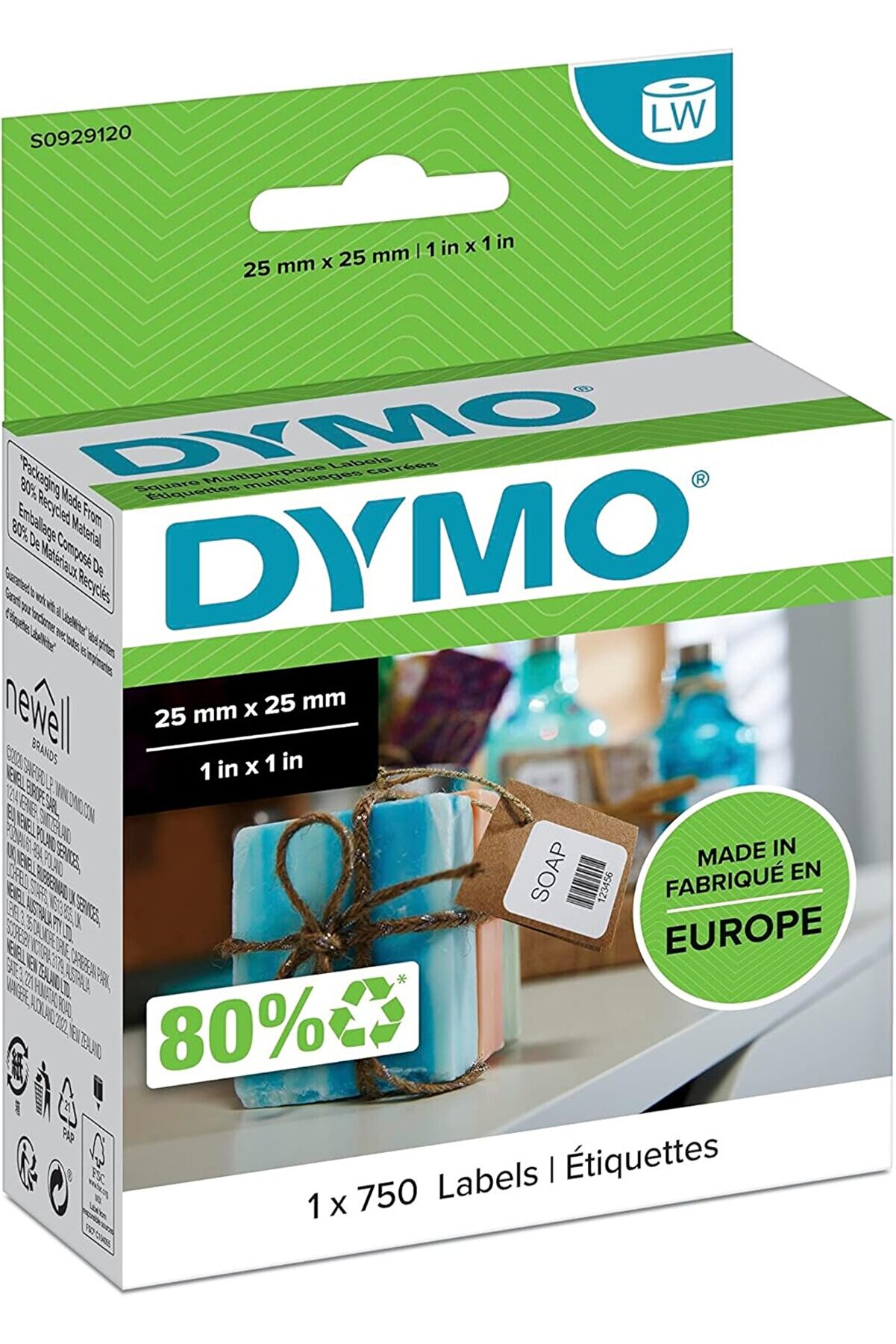 STOREMAX modashine S0929120, LW Çok Amaçlı Kare Etiket, (25x25 mm) 750 Etiket/Paket modascope 1014773