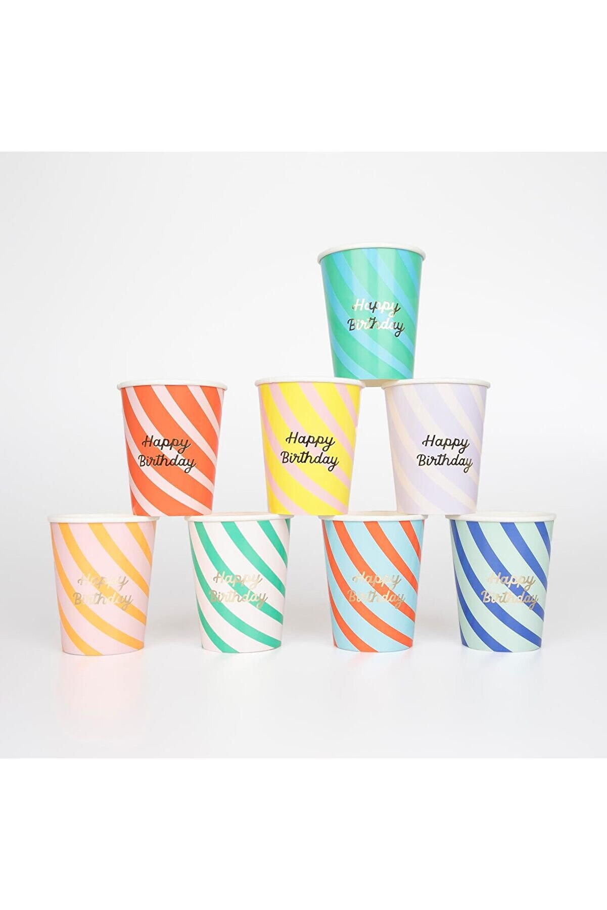 STOREMAX modashine - Çizgili Happy Birtdhay - 8 Adet modascope 1014773