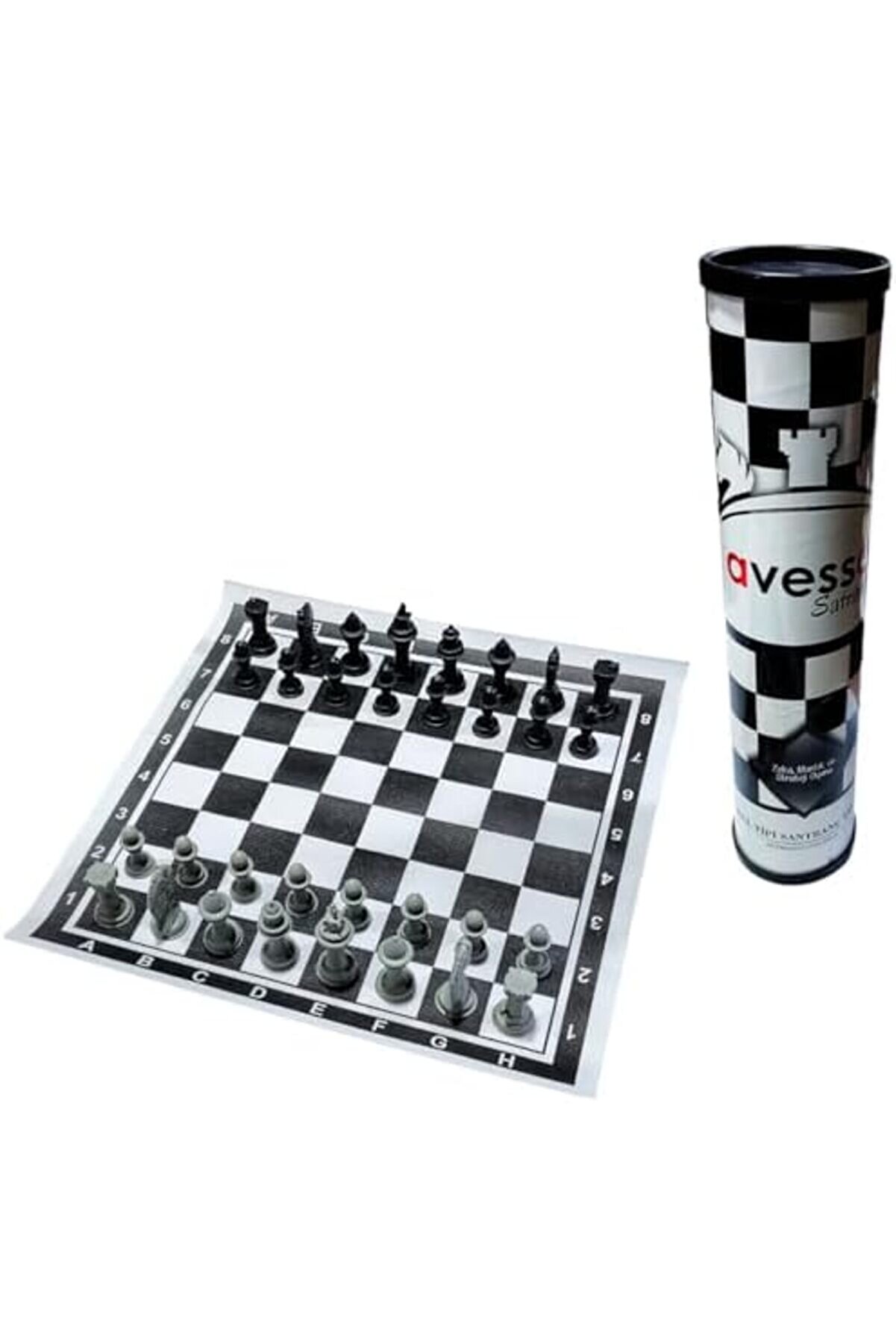 Modashi̇ne Santranç Takımı, Rulo, Taşınabi̇li̇r Plasti̇k Uluslararası Satranç Si̇yah & Beyaz Rst-10 Modas