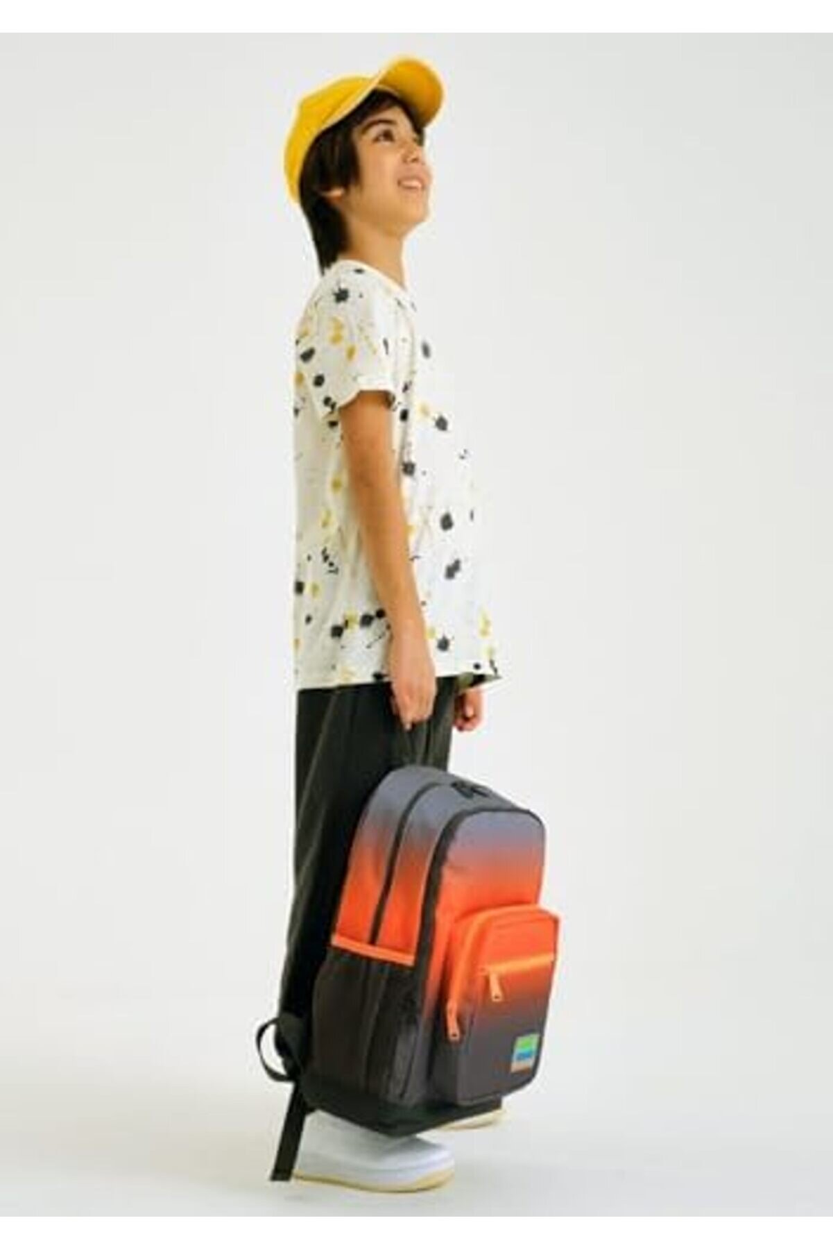 Modashi̇ne Si̇yah Turuncu Gradyan İlkokul Ve G&uuml;nl&uuml;k Sırt &Ccedil;antası - Erkek &Ccedil;ocuk Modascope 1014773