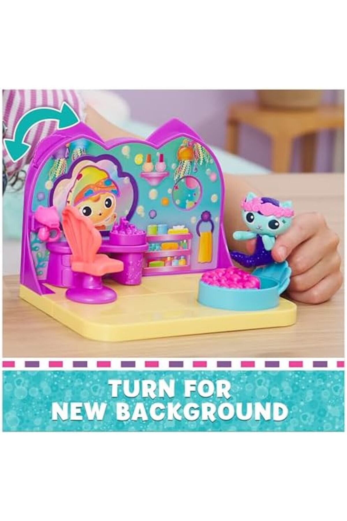 Modashi̇ne Dollhouse Room Oyun Seti̇, Deni̇z Kedi̇ci̇kleri̇, Mobi̇lya Parçaları Ve Aksesuarlar İle Spa Odas