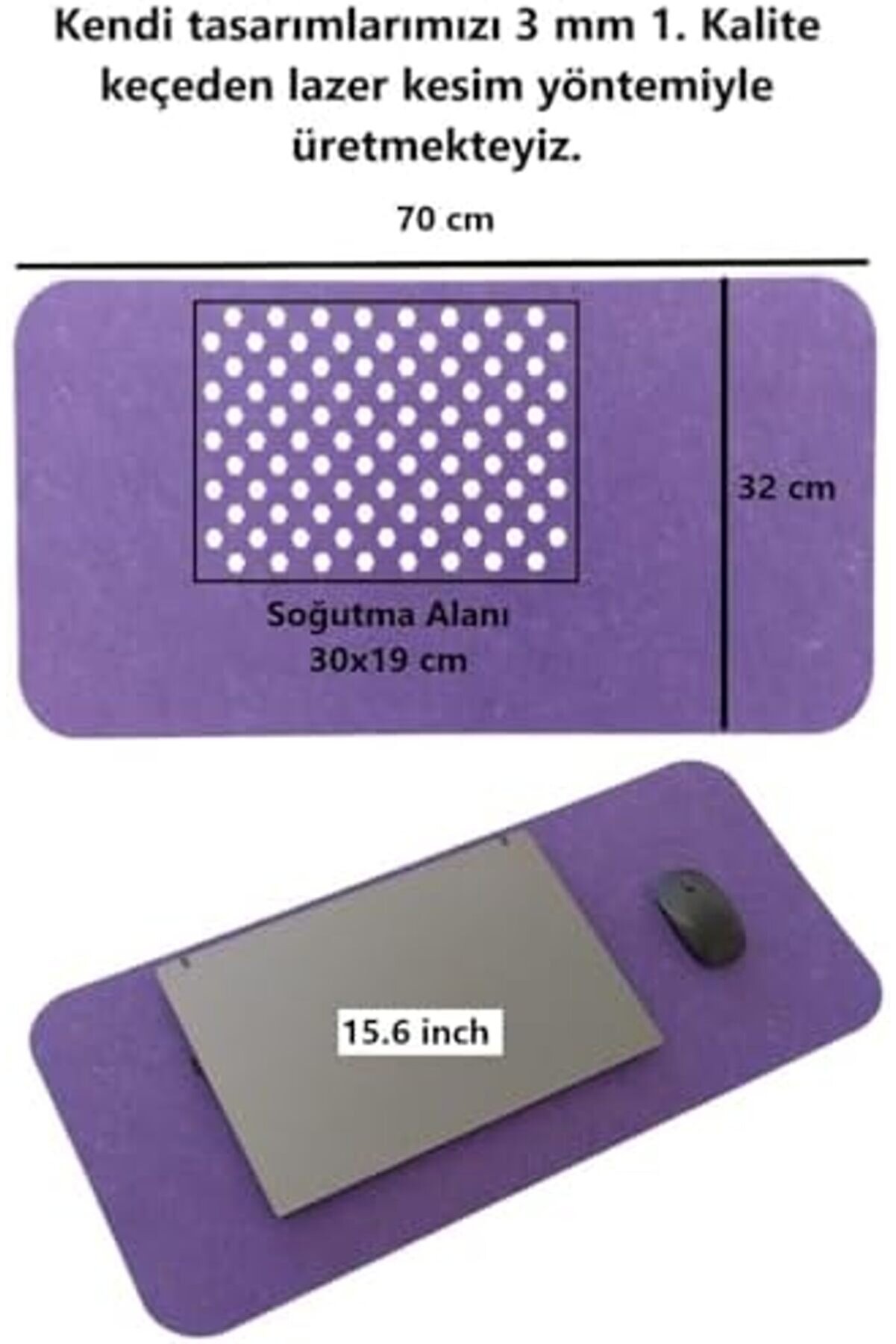 Modashi̇ne Keçe Masa Üstü Mouse Pad Ve Bi̇lgi̇sayar Düzenleyi̇ci̇ 70X32 Cm – Mat, Keçe Mat