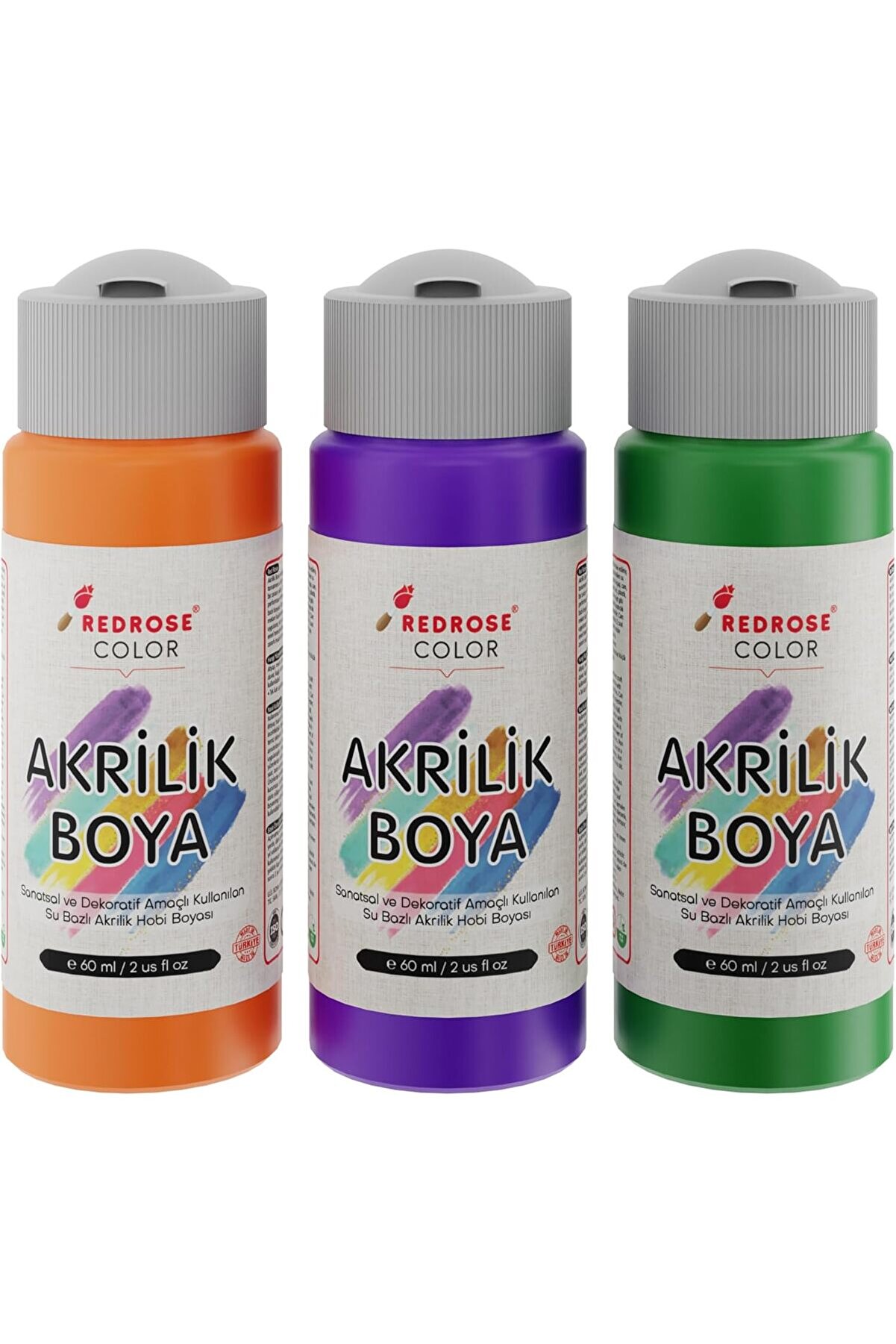 STOREMAX modashine Rose Yeşil, Mor, Turuncu Akrilik 3'lü Set 3x60 ml modascope 1014773