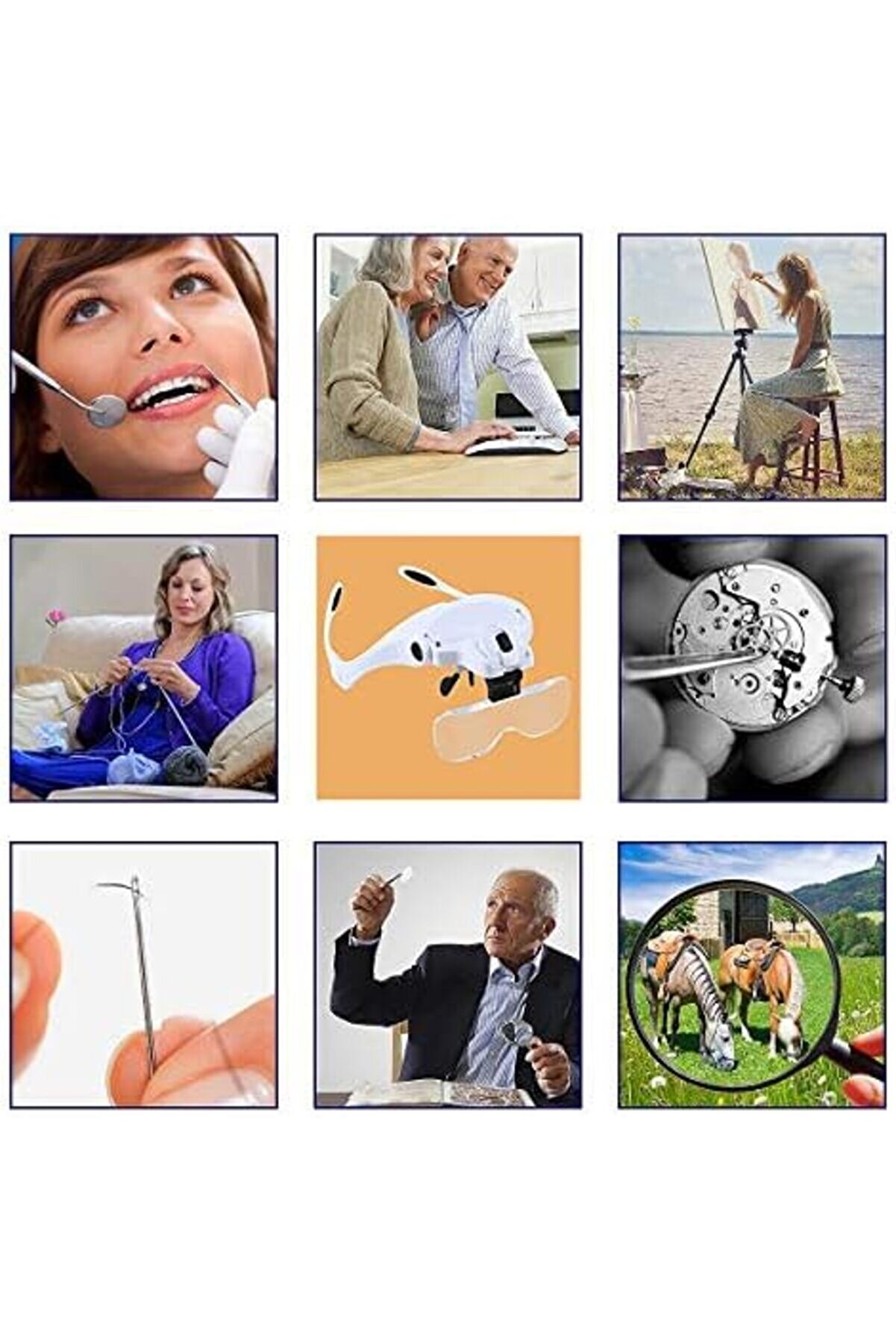 Svngsphereshop Kafa Bandı Büyüteç Gözlüğü, Led Işıklı, Eller Serbest Arama, Kuyumcu, Saatçi̇ Hobi̇, 5