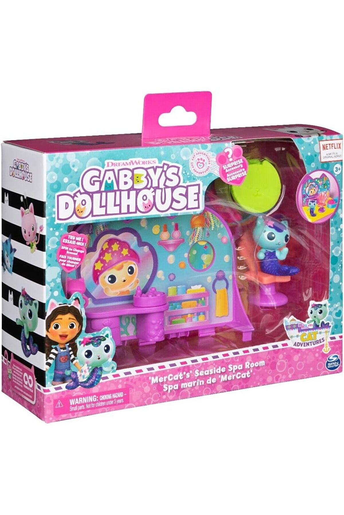 STOREMAX modashine Dollhouse Room oyun seti, deniz kedicikleri, mobilya parçaları ve aksesuarlar ile Spa odas