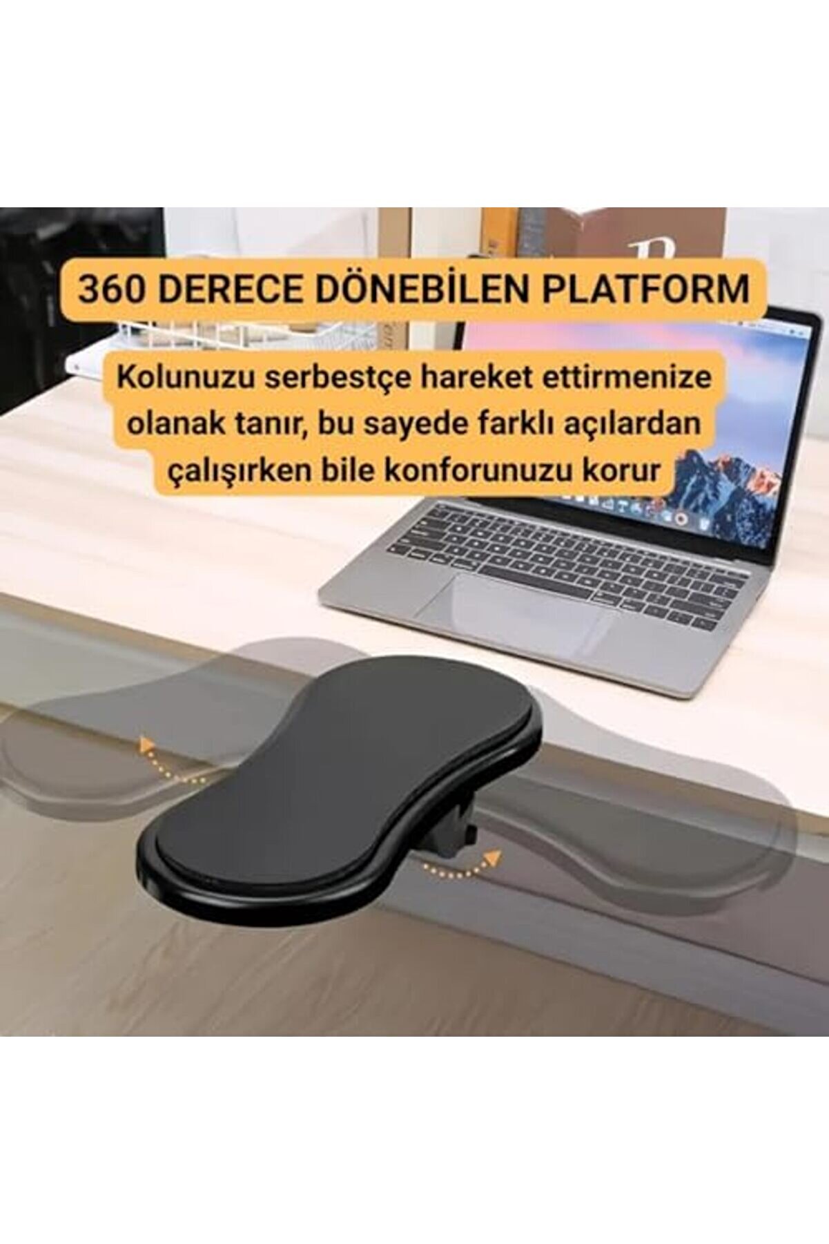 Mrtshoppng Masa Koltuk İ&ccedil;i̇n Kol Dayama Pedi̇ Ayarlanabi̇li̇r D&ouml;nebi̇len Bi̇lgi̇sayar Kol Dayanağı Kol Daya