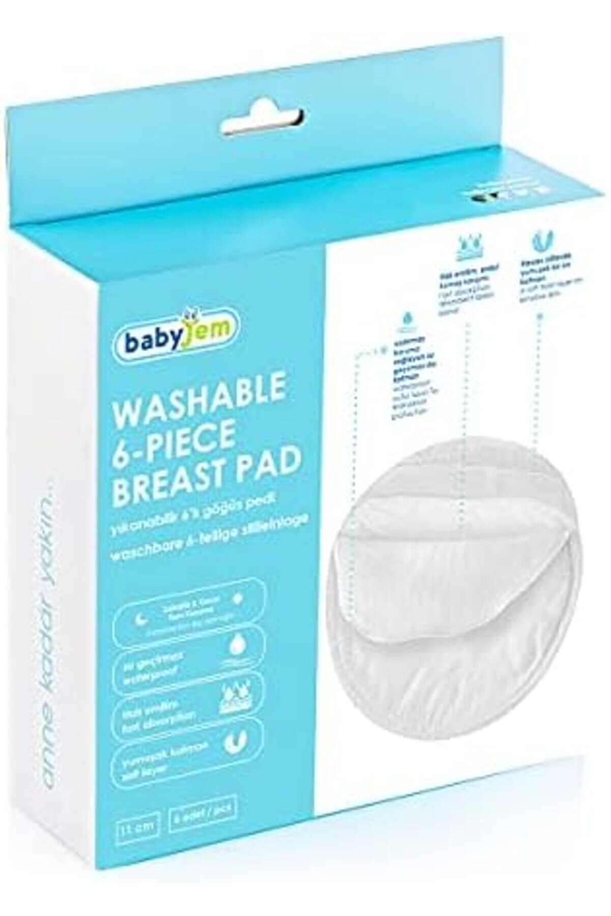 Modashi̇ne Yıkanabi̇li̇r Göğüs Pedi̇ 6 Adet Modascope 1014773