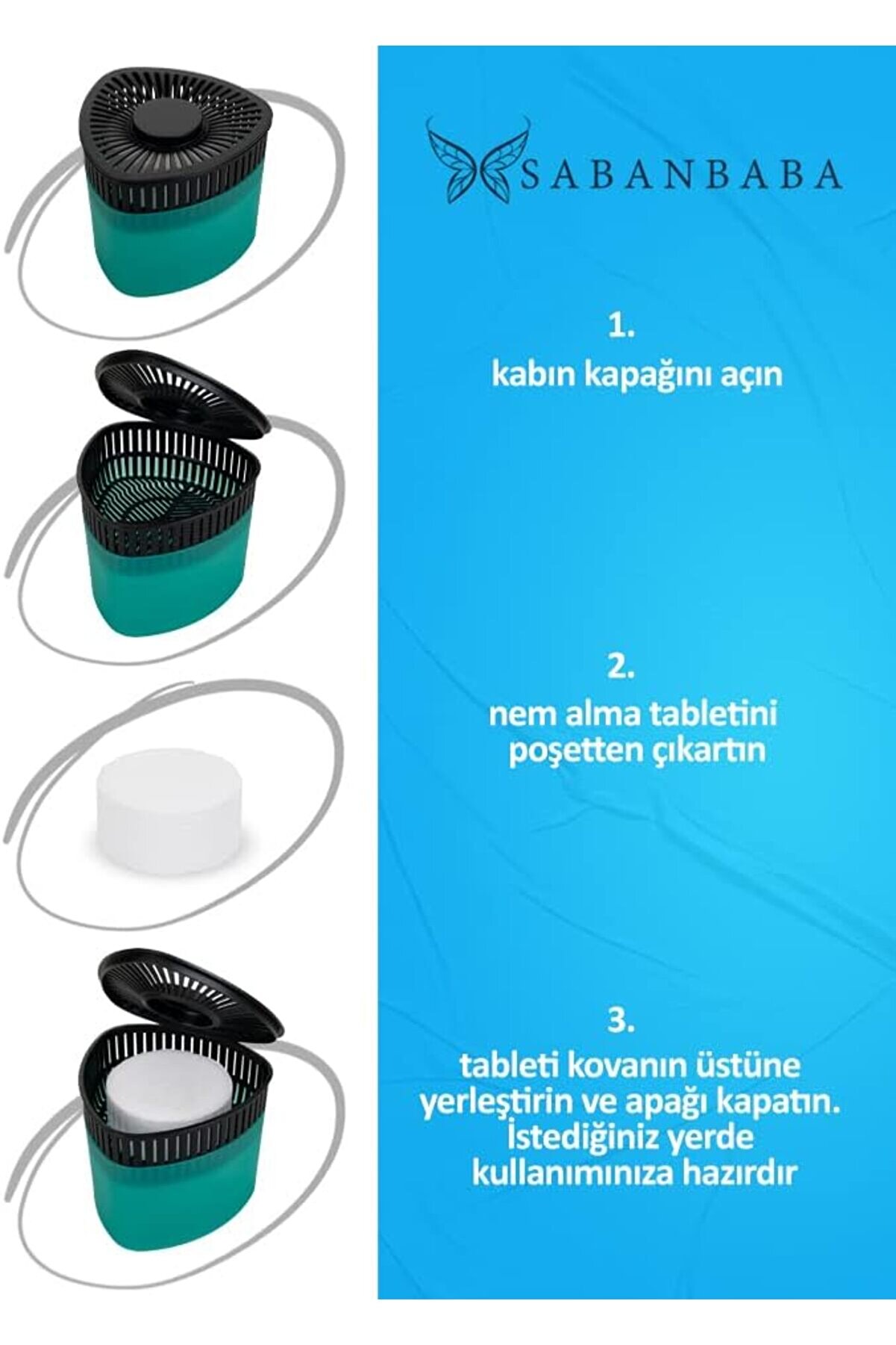 Modashi̇ne Rutubet Gi̇deri̇ci̇ Nem Alma Ci̇hazı Üçgen Kokulu Kokusuz (Yeşi̇l Elma) Modascope 1014773