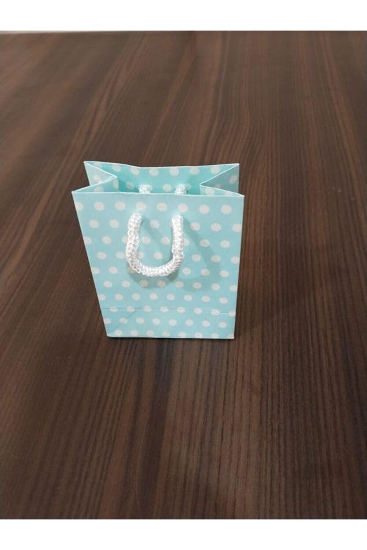 Modashi̇ne Saplı Torba Torba &Ccedil;anta Mavi̇ Puanlı 8X5X11 Cm 25 Adet Modascope 1014773