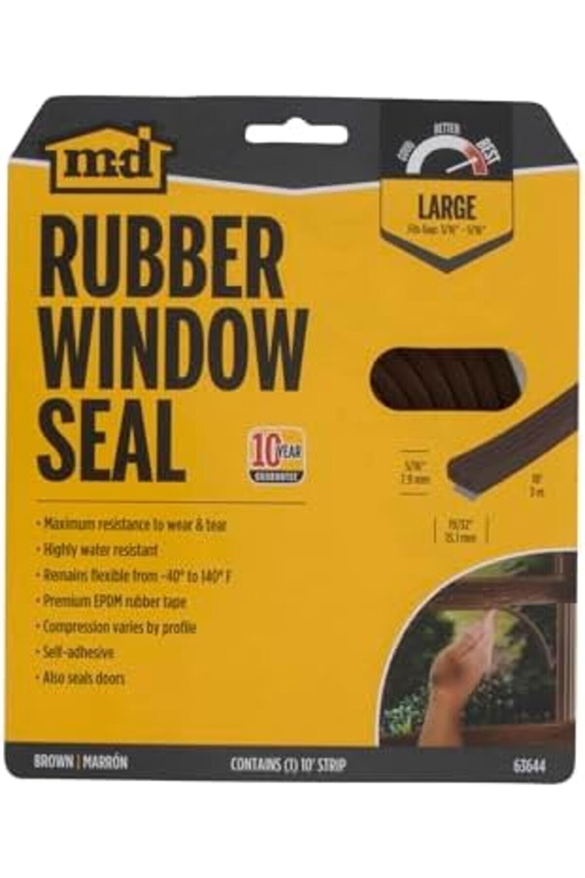 Eli̇zzashop Bui̇ldi̇ng Products 63644 All-Cli̇mate Epdm Weatherstri̇p, Ekstra B&uuml;y&uuml;k Boşluklar İ&ccedil;i̇n All St