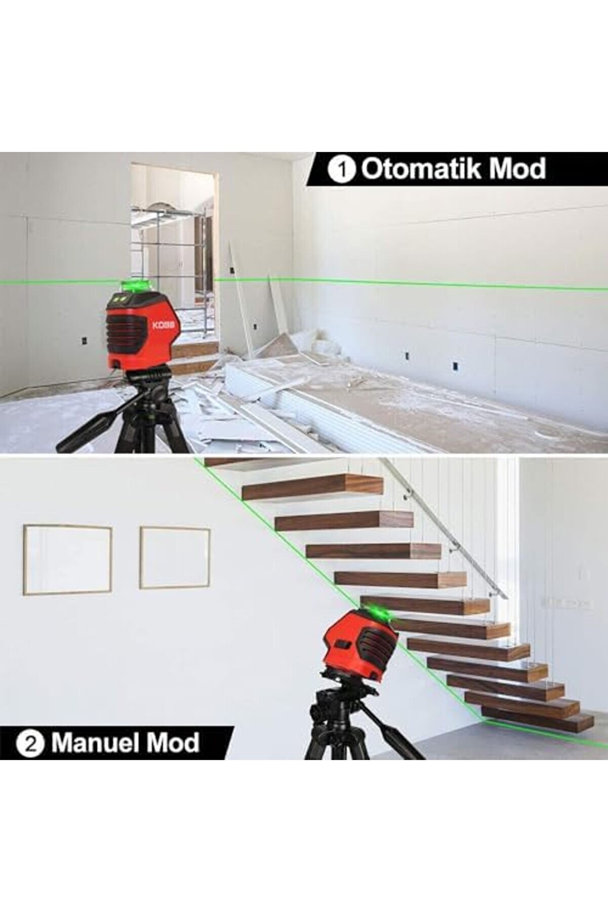 Kbl88Gtp 25 Metre Profesyonel Yatay 360° Ve Di̇key Otomati̇k Hi̇zalamalı Nokta Şakül Ve Yeşi̇l Çapraz Çi̇